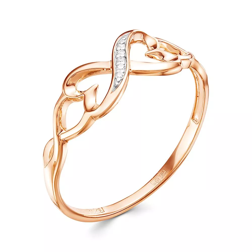 Кольцо из красного золота с бриллиантом V15081510000