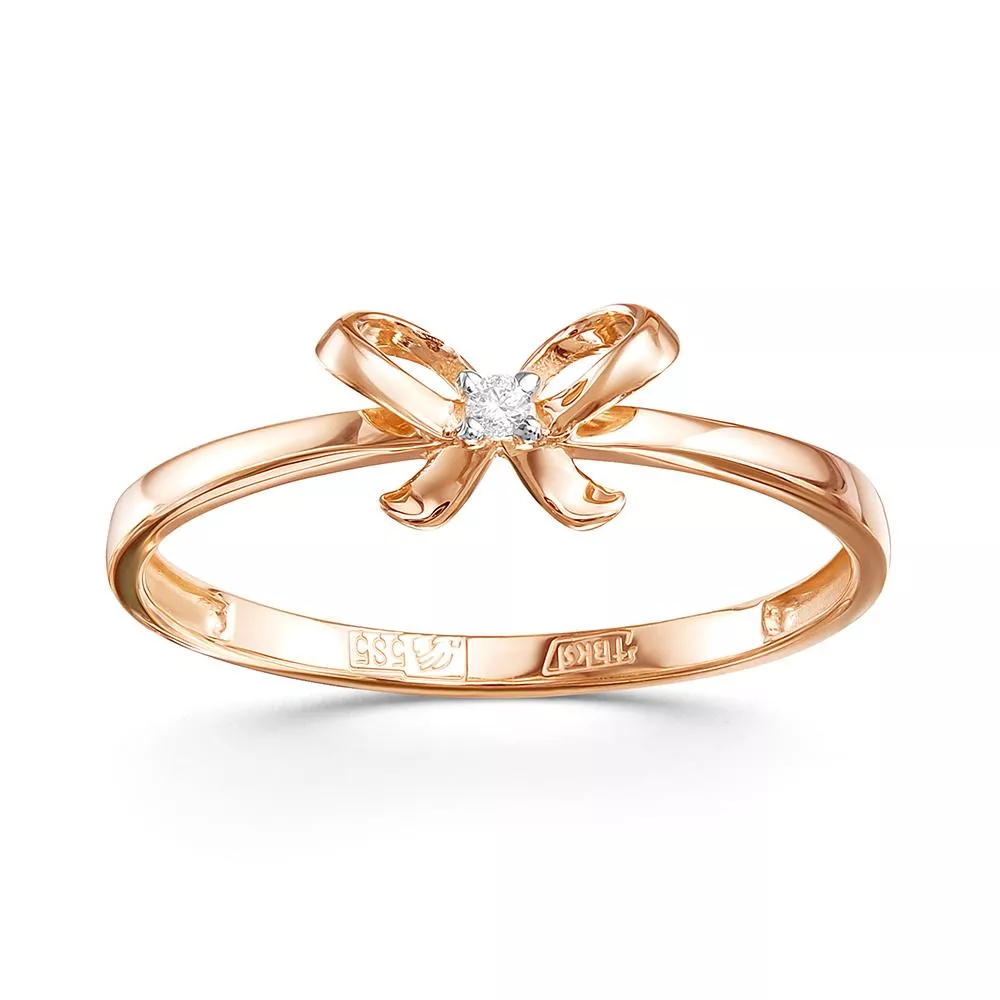 Кольцо из красного золота с бриллиантом V14481510000