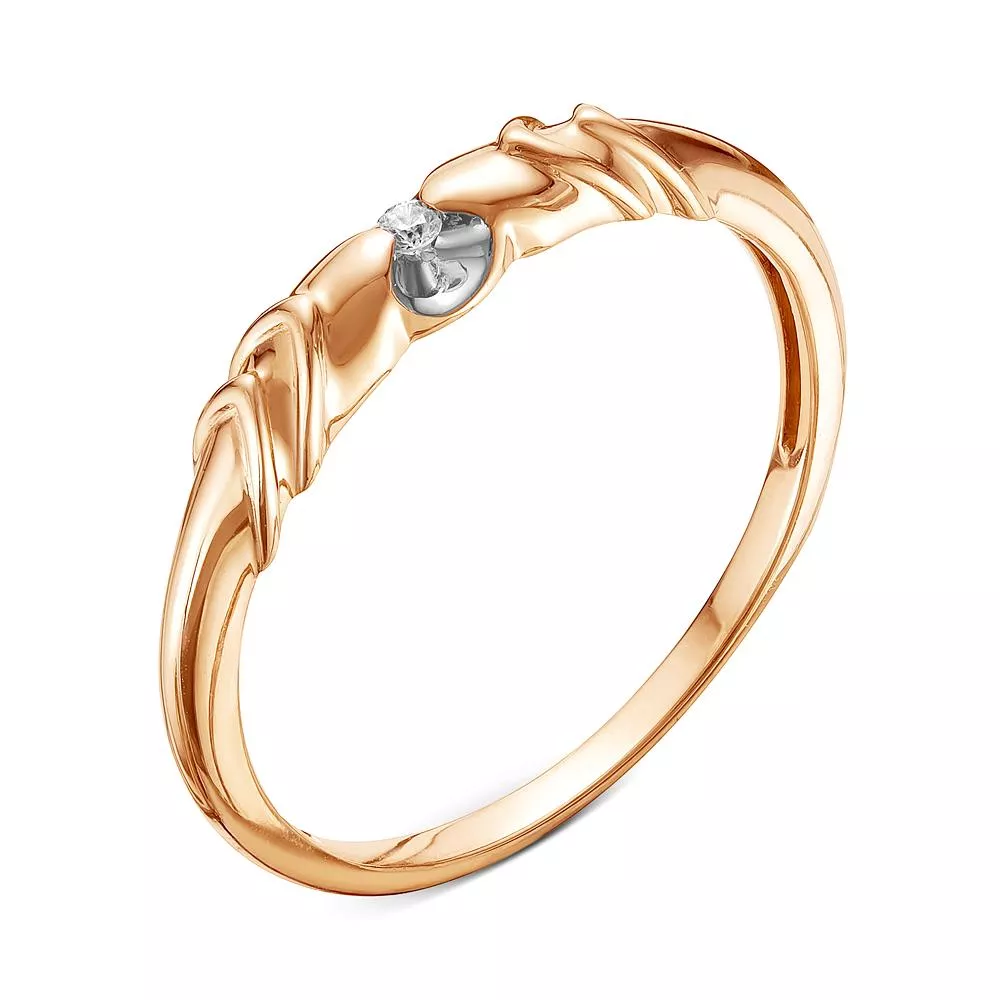 Кольцо из красного золота с бриллиантом V13341510000