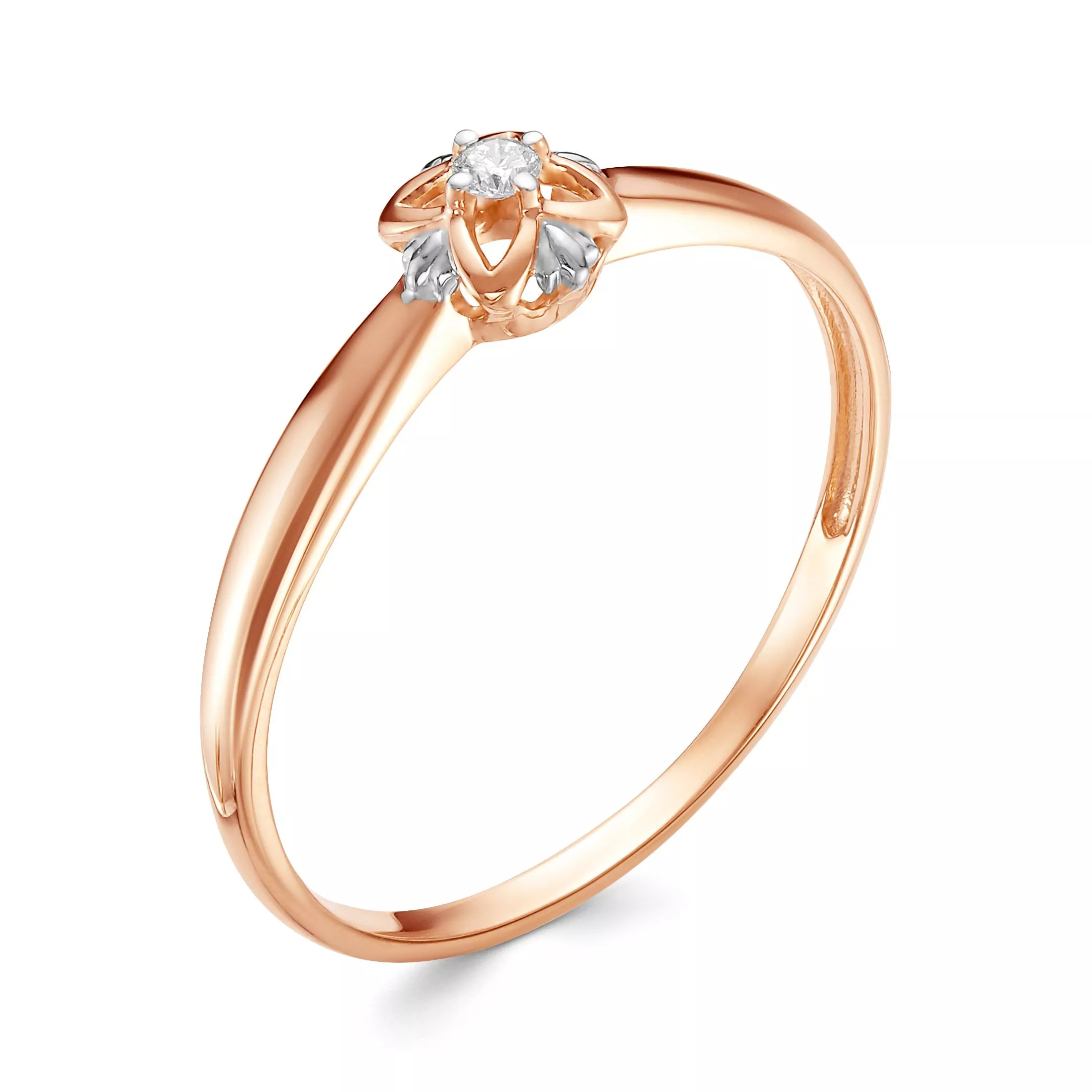 Кольцо из красного золота с бриллиантом V15911510000