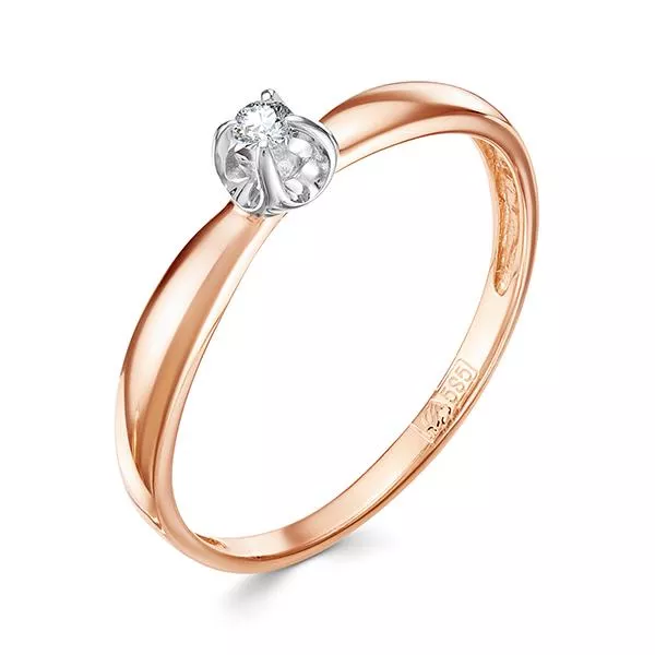 Кольцо из красного золота с бриллиантом V16111510000