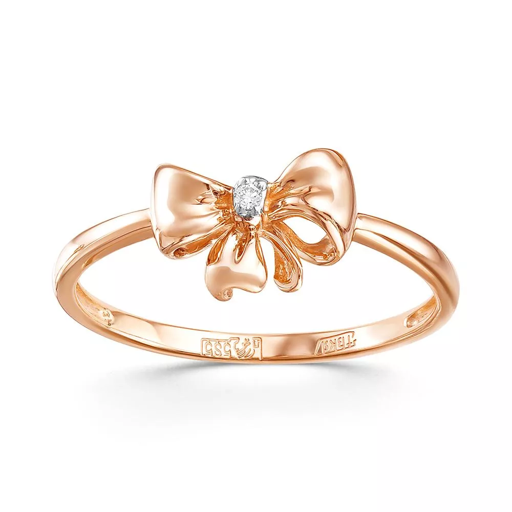 Кольцо из красного золота с бриллиантом V14551510000