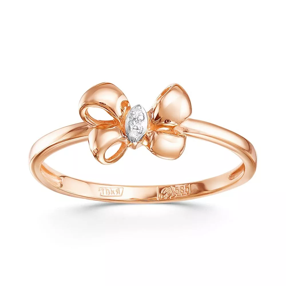 Кольцо из красного золота с бриллиантом V14501510000