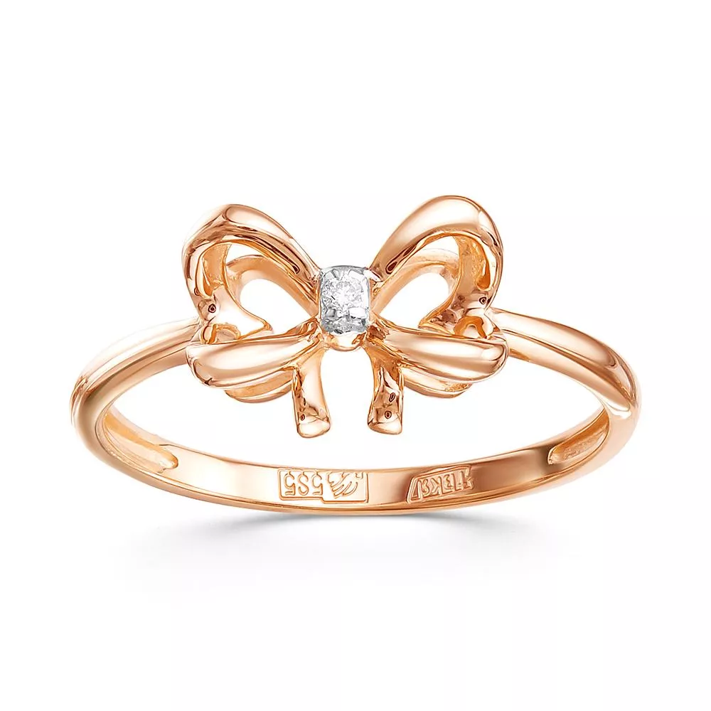 Кольцо из красного золота с бриллиантом V14471510000