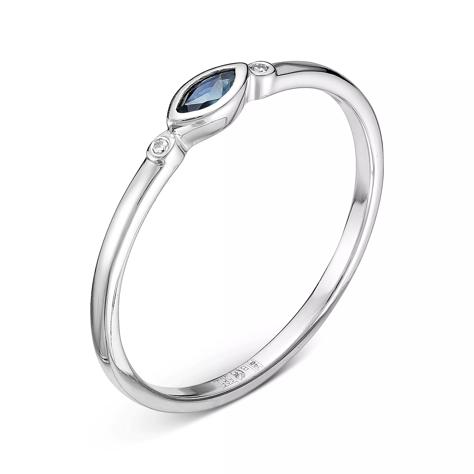 Кольцо из белого золота с сапфиром V11422510300