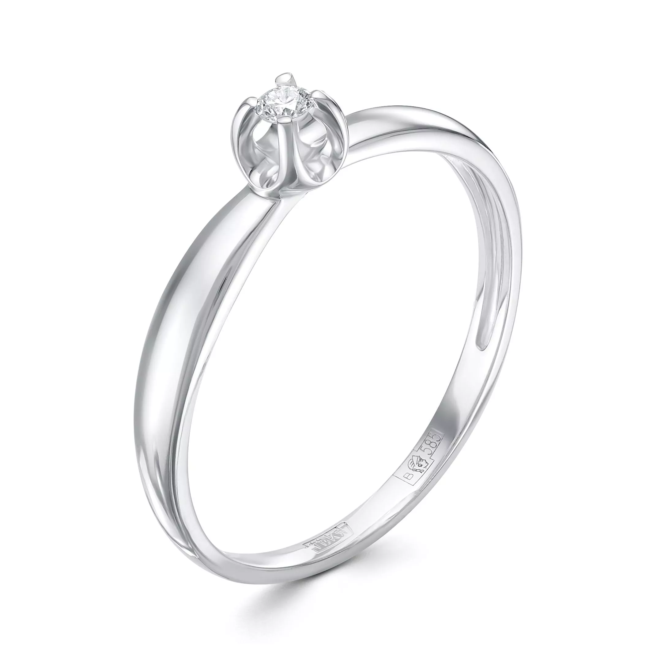 Кольцо из белого золота с бриллиантом V16112510000