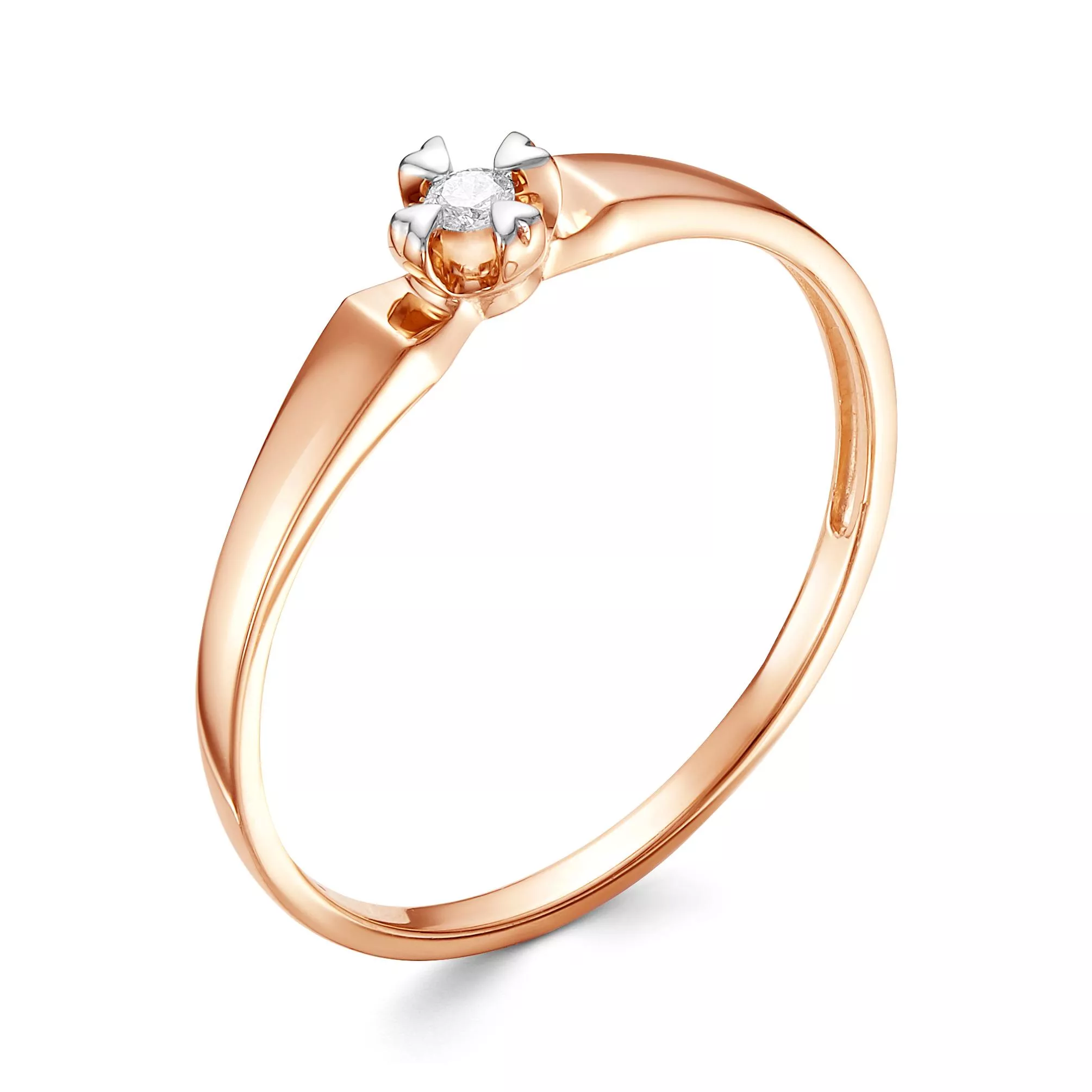 Кольцо из красного золота с бриллиантом V15891510000