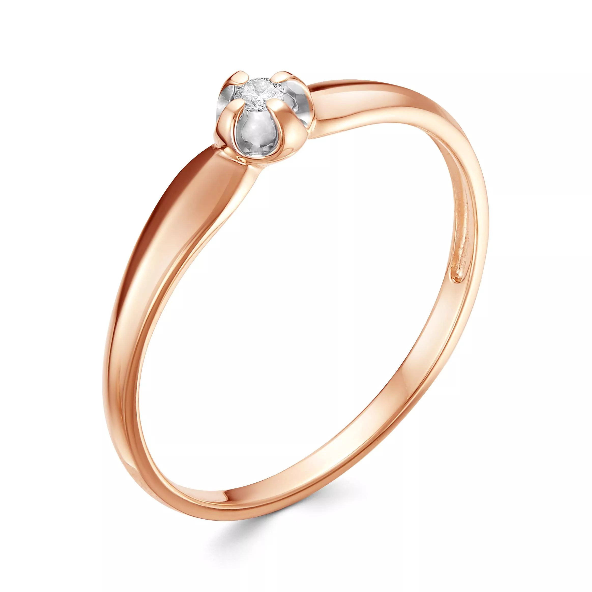 Кольцо из красного золота с бриллиантом V15881510000