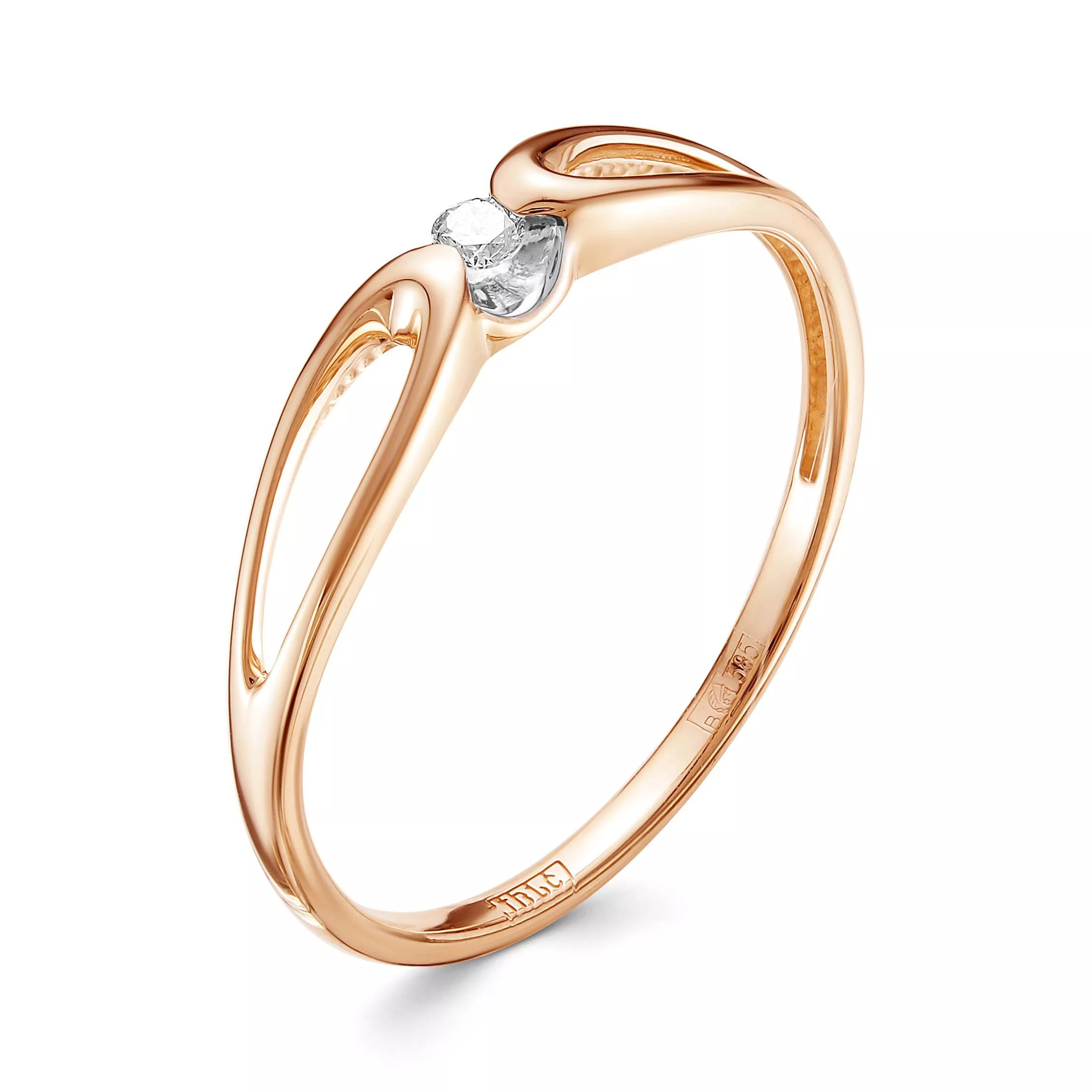 Кольцо из красного золота с бриллиантом V13321510000