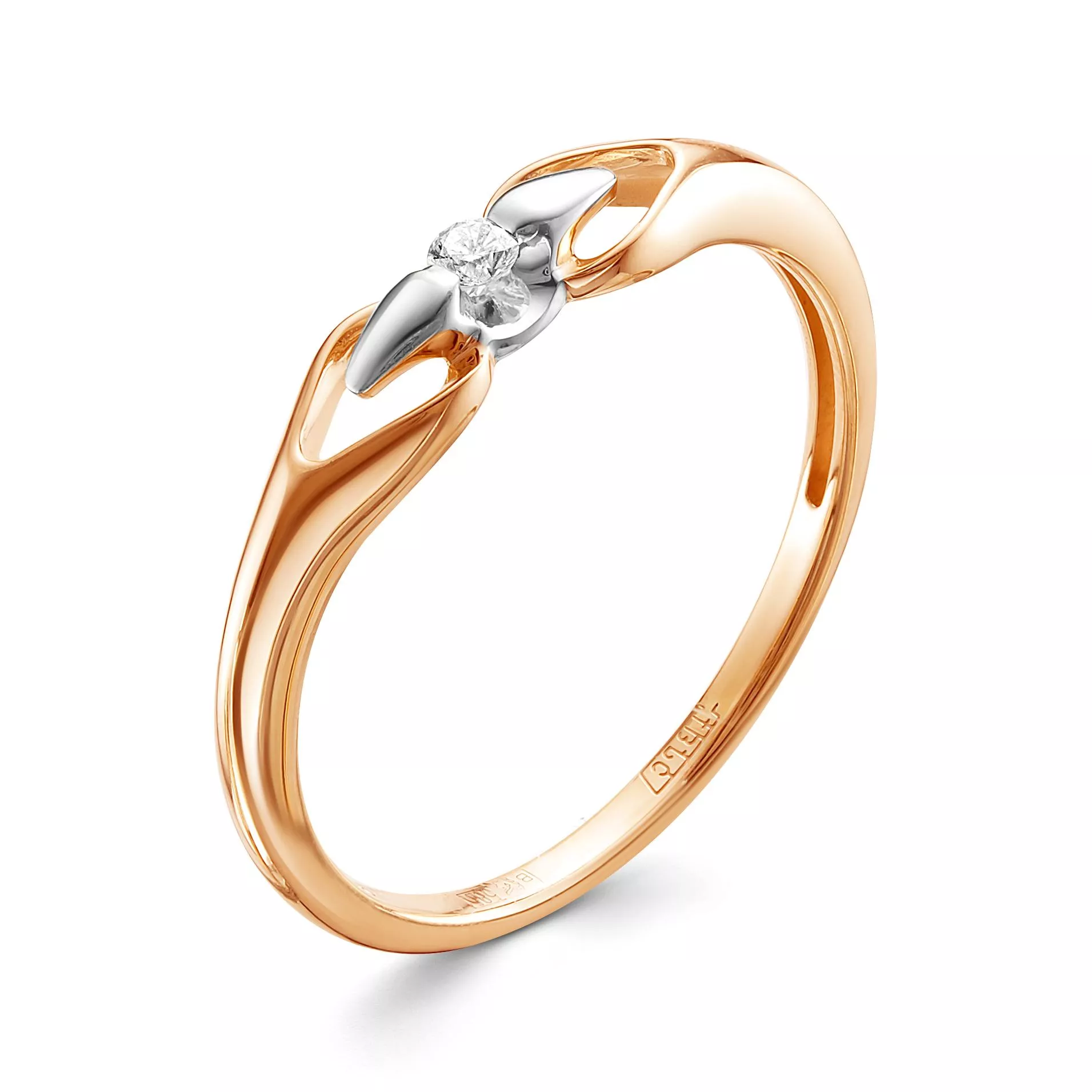 Кольцо из красного золота с бриллиантом V13741510000