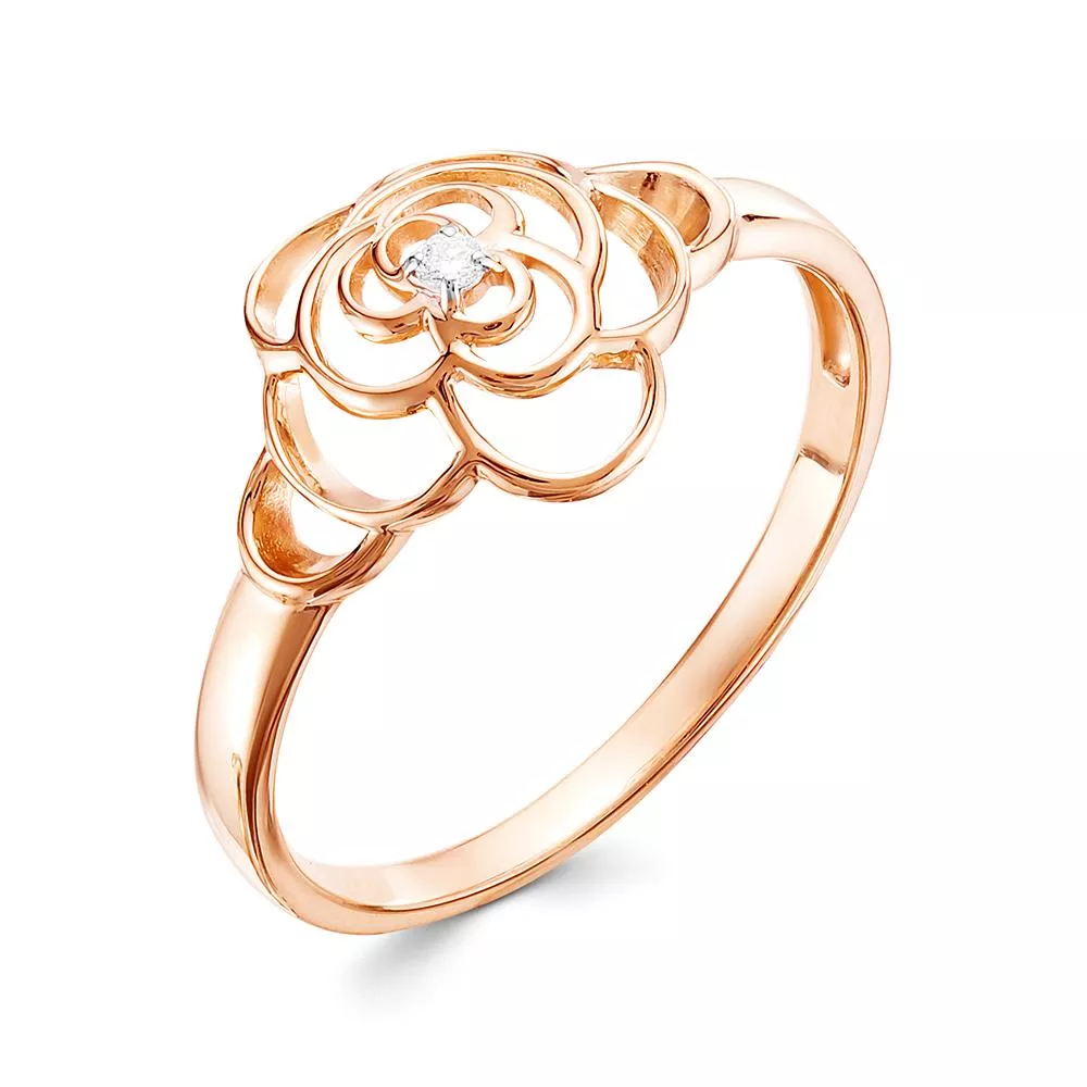 Кольцо из красного золота с бриллиантом V15041510000