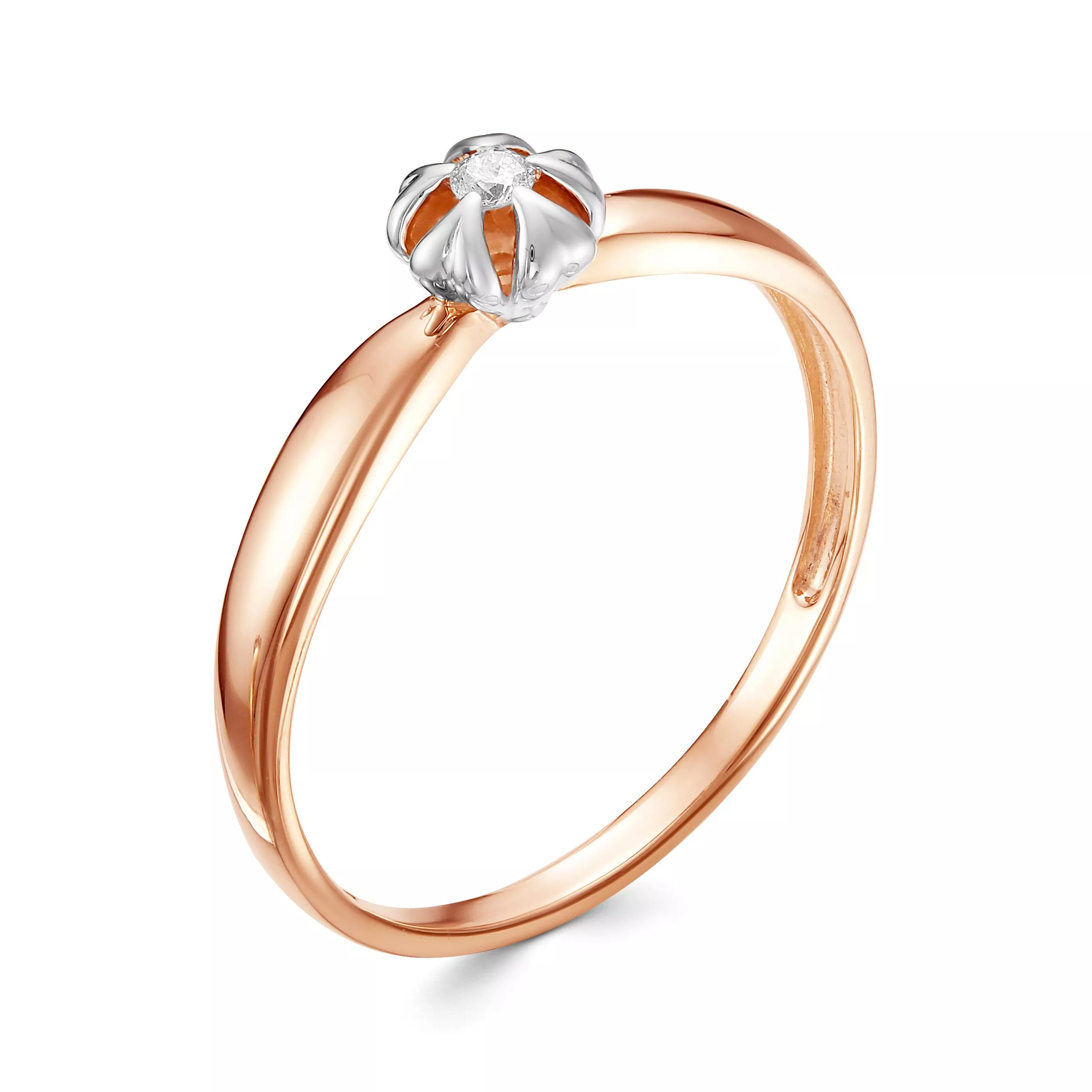 Кольцо из красного золота с бриллиантом V15861510000