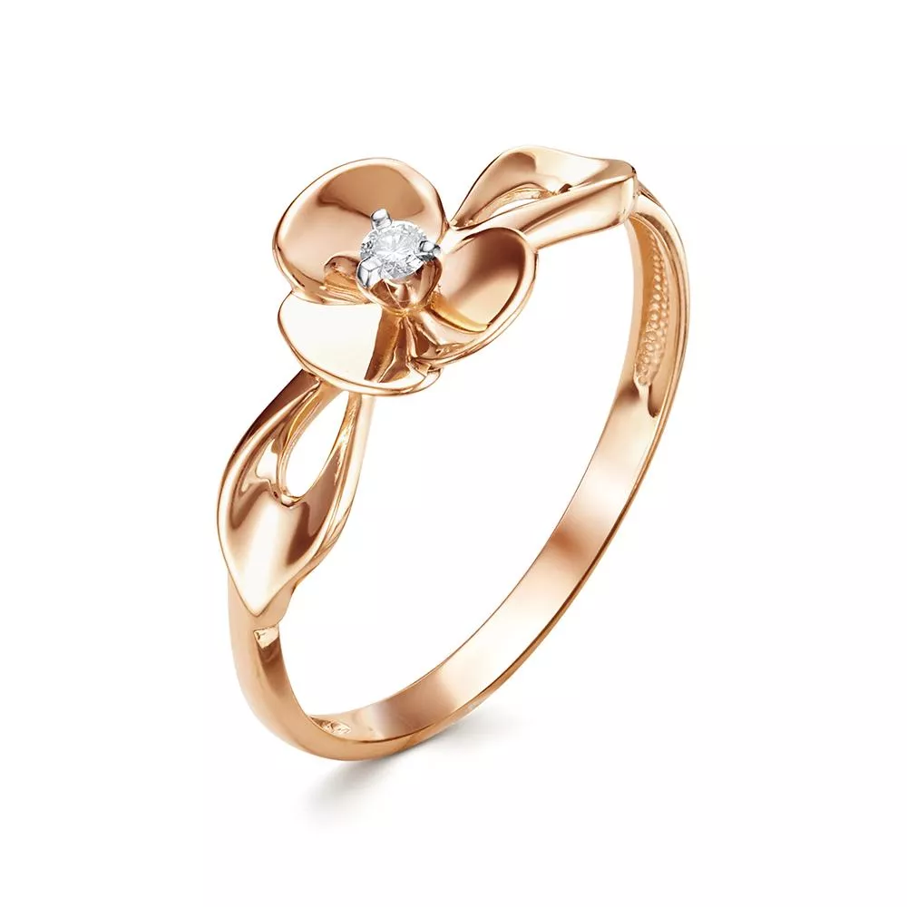 Кольцо из красного золота с бриллиантом V18051510000