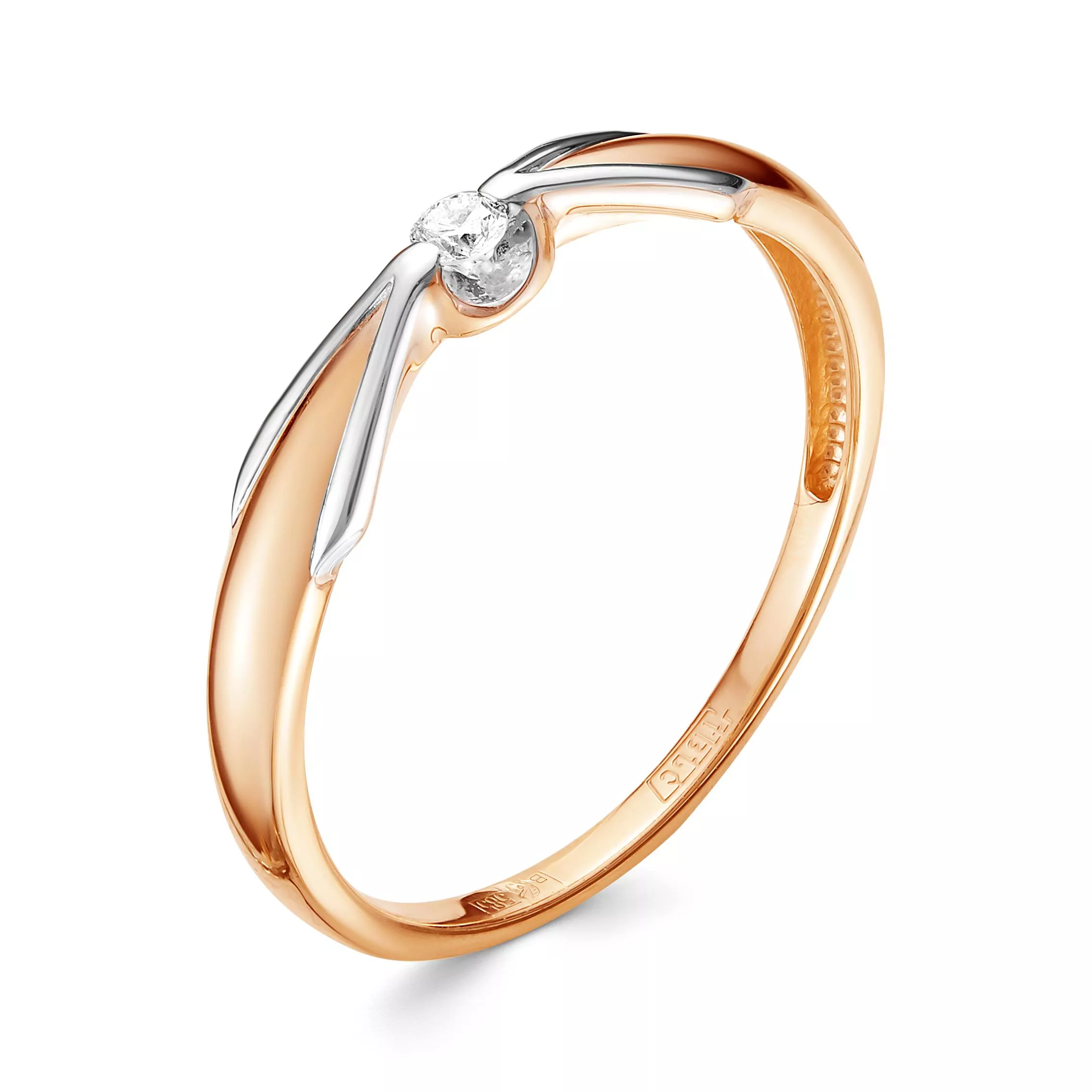 Кольцо из красного золота с бриллиантом V13731510000