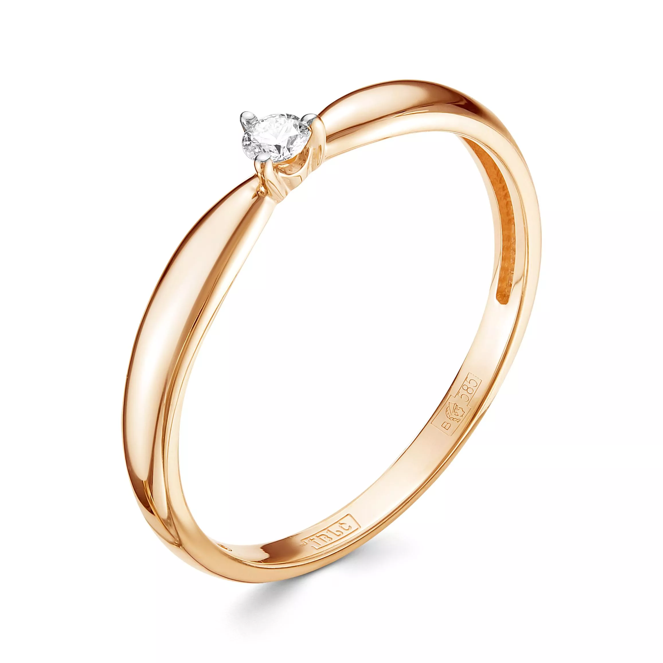 Кольцо из красного золота с бриллиантом V12771510000