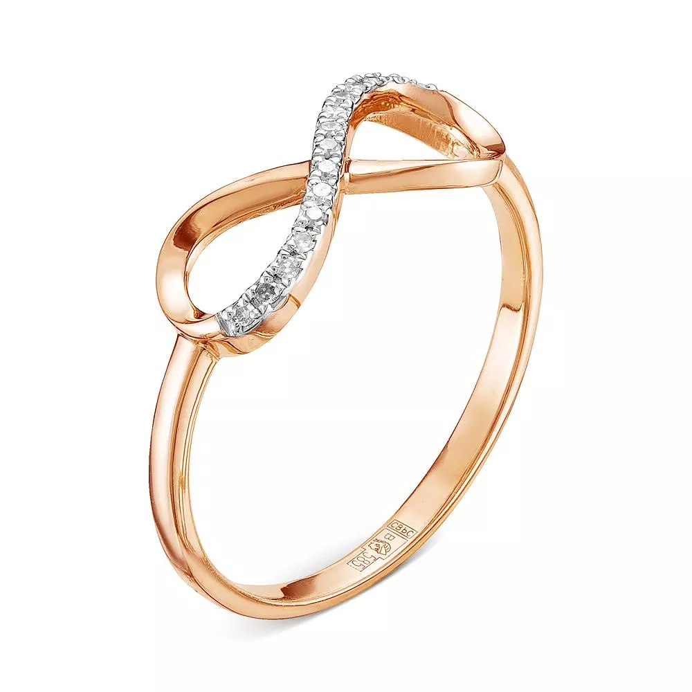 Кольцо из красного золота с бриллиантом V11251510100