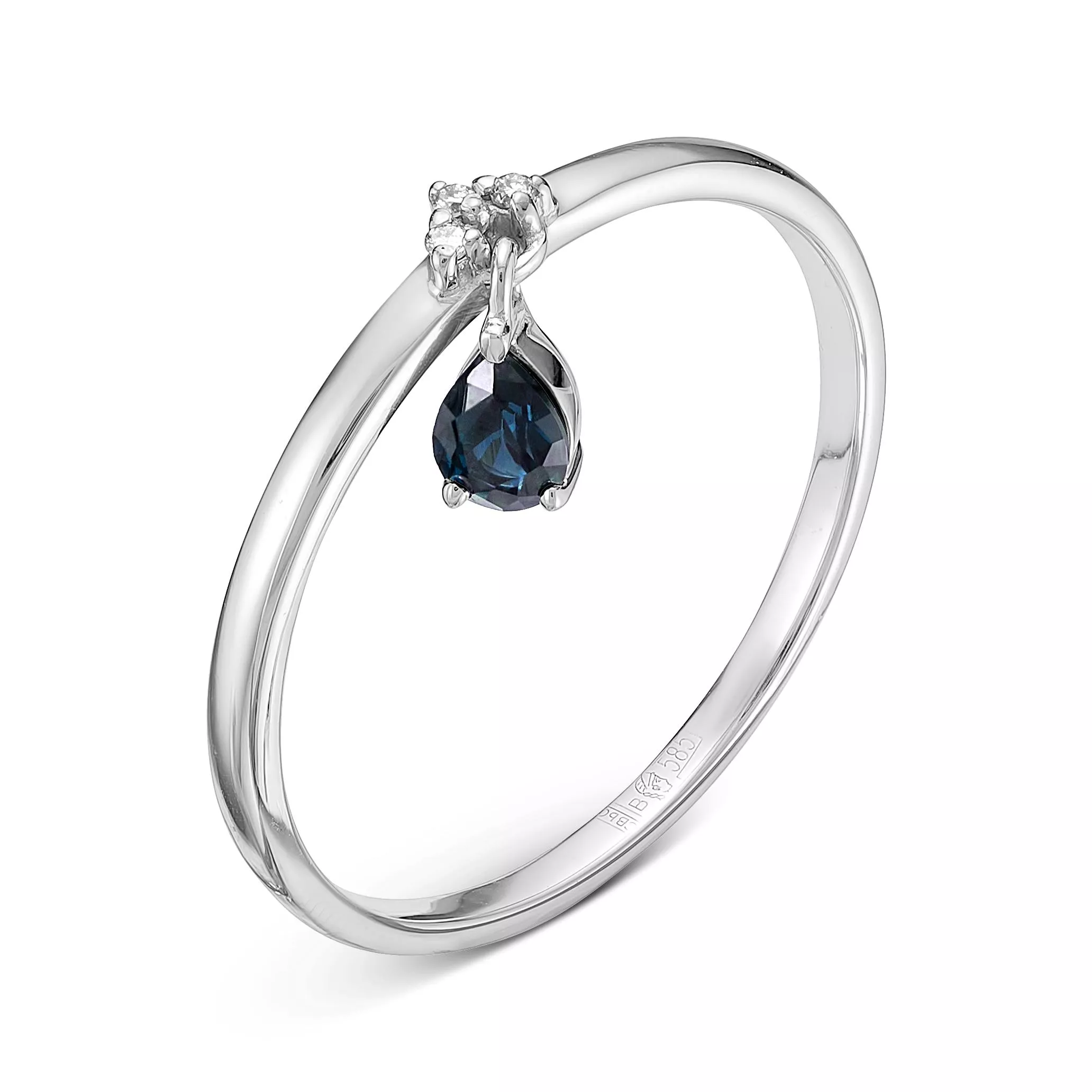 Кольцо из белого золота с сапфиром V11592510300