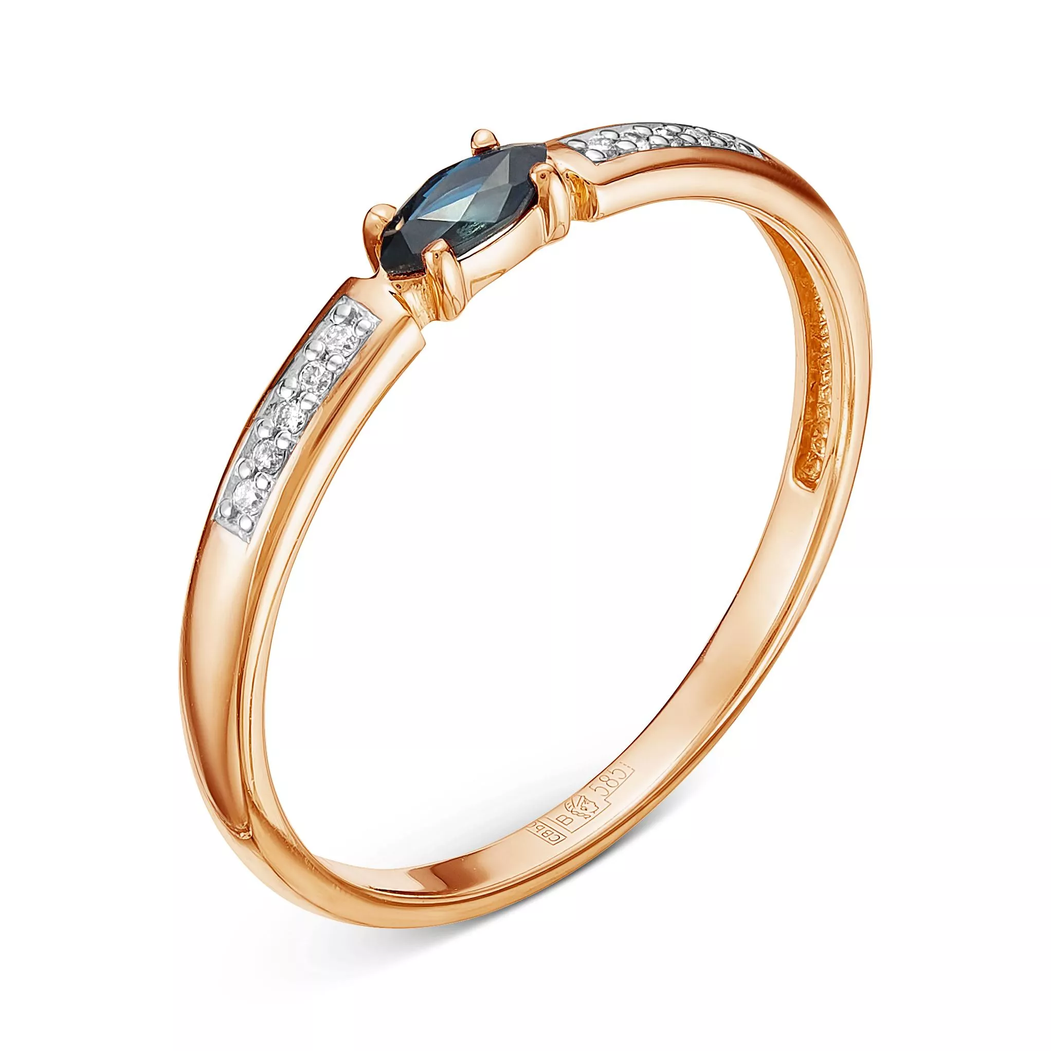 Кольцо из красного золота с сапфиром V11581510300