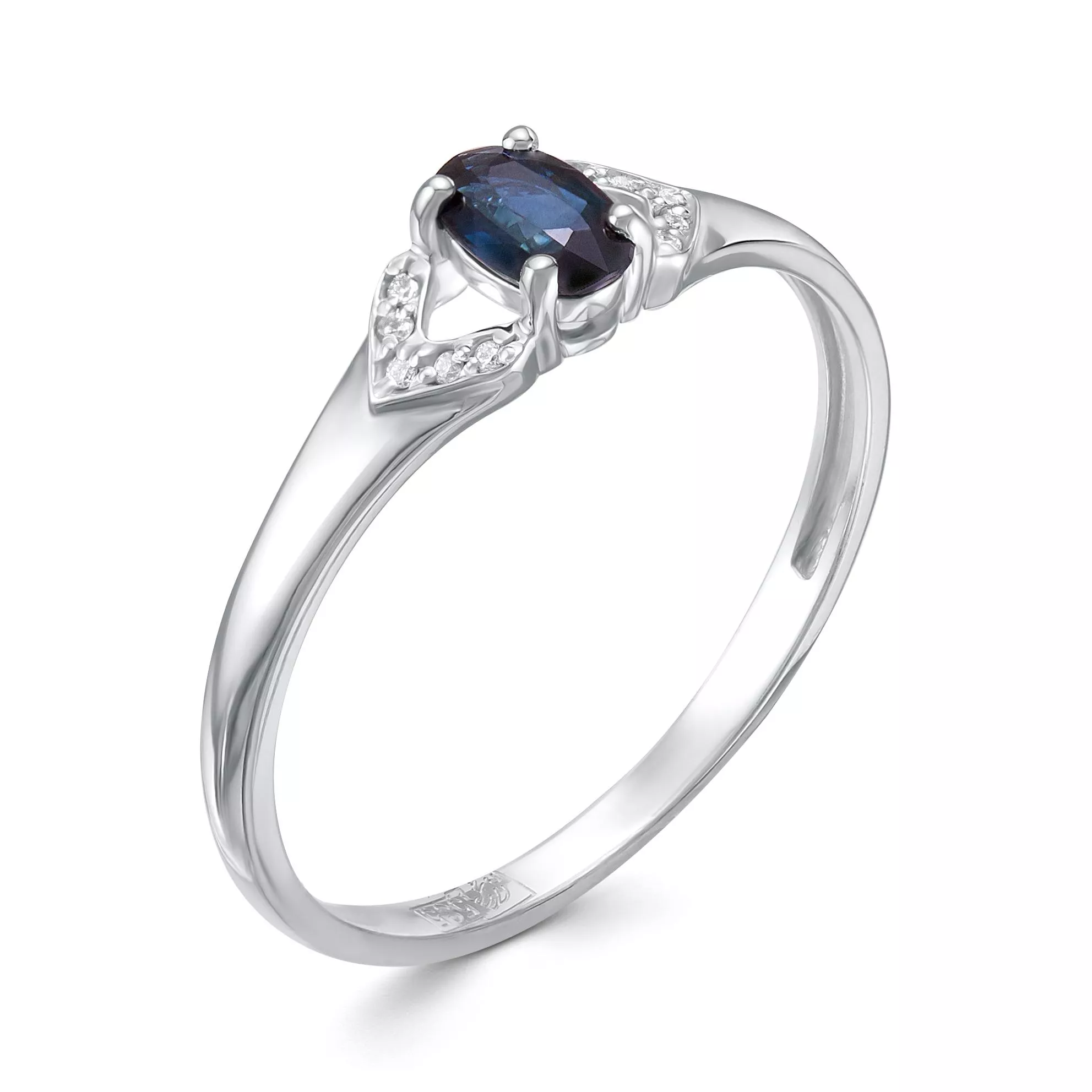 Кольцо из белого золота с сапфиром V15562510300