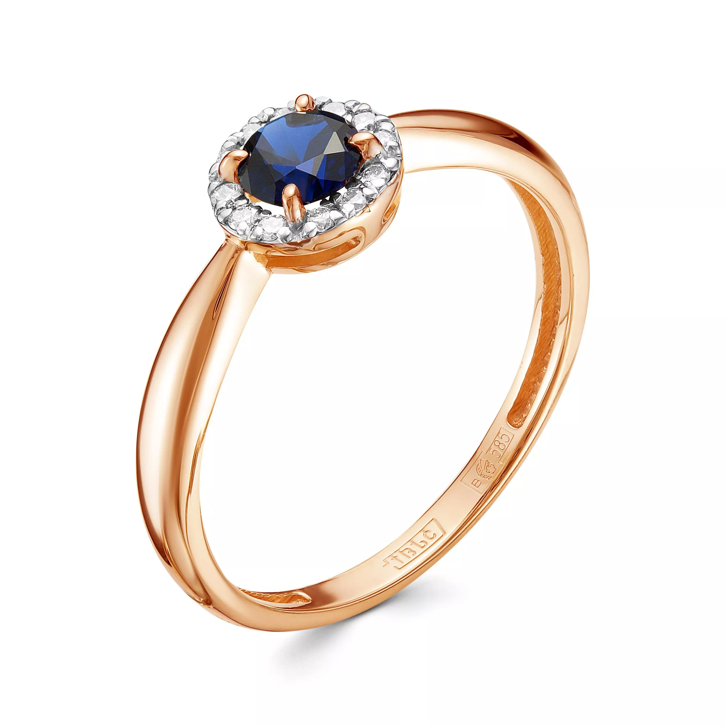 Кольцо из красного золота с сапфиром V10251511600