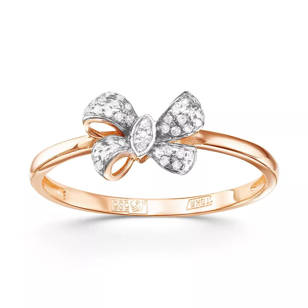 Кольцо из красного золота с бриллиантом V14491510100