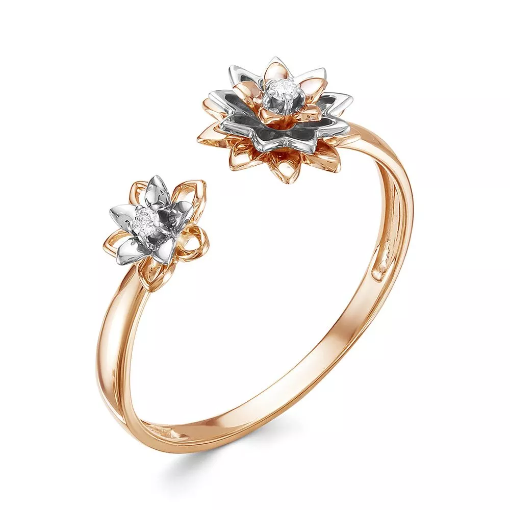 Кольцо из красного золота с бриллиантом V15451510000