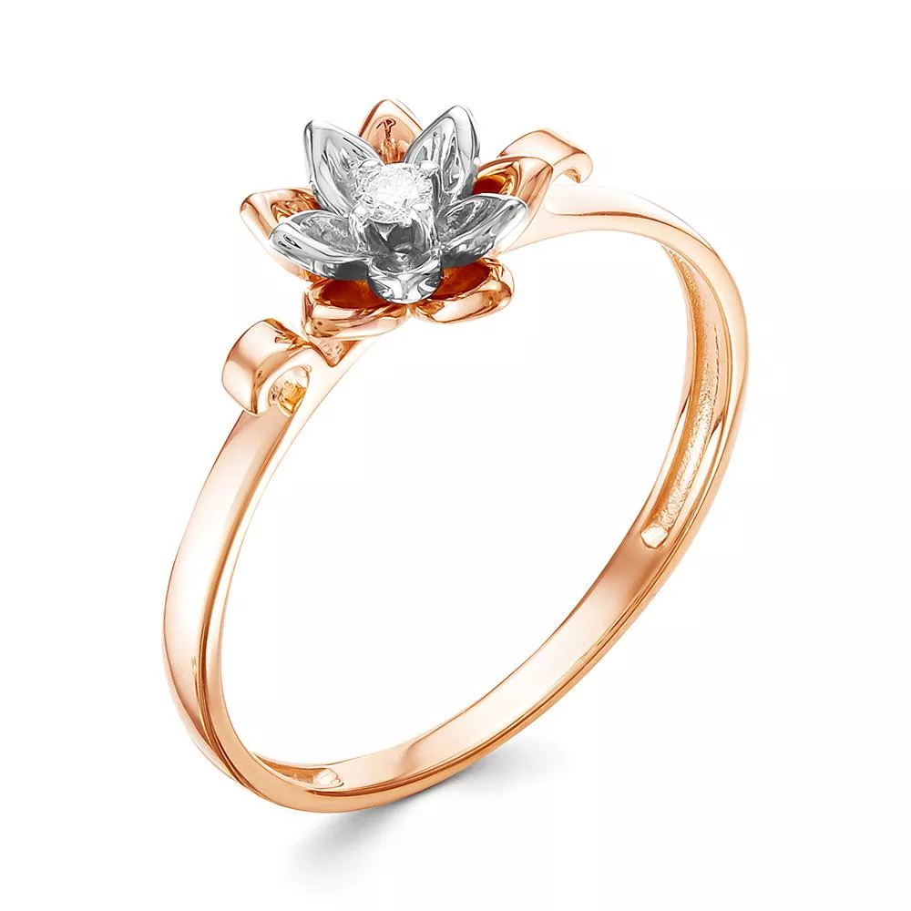 Кольцо из красного золота с бриллиантом V15431510000