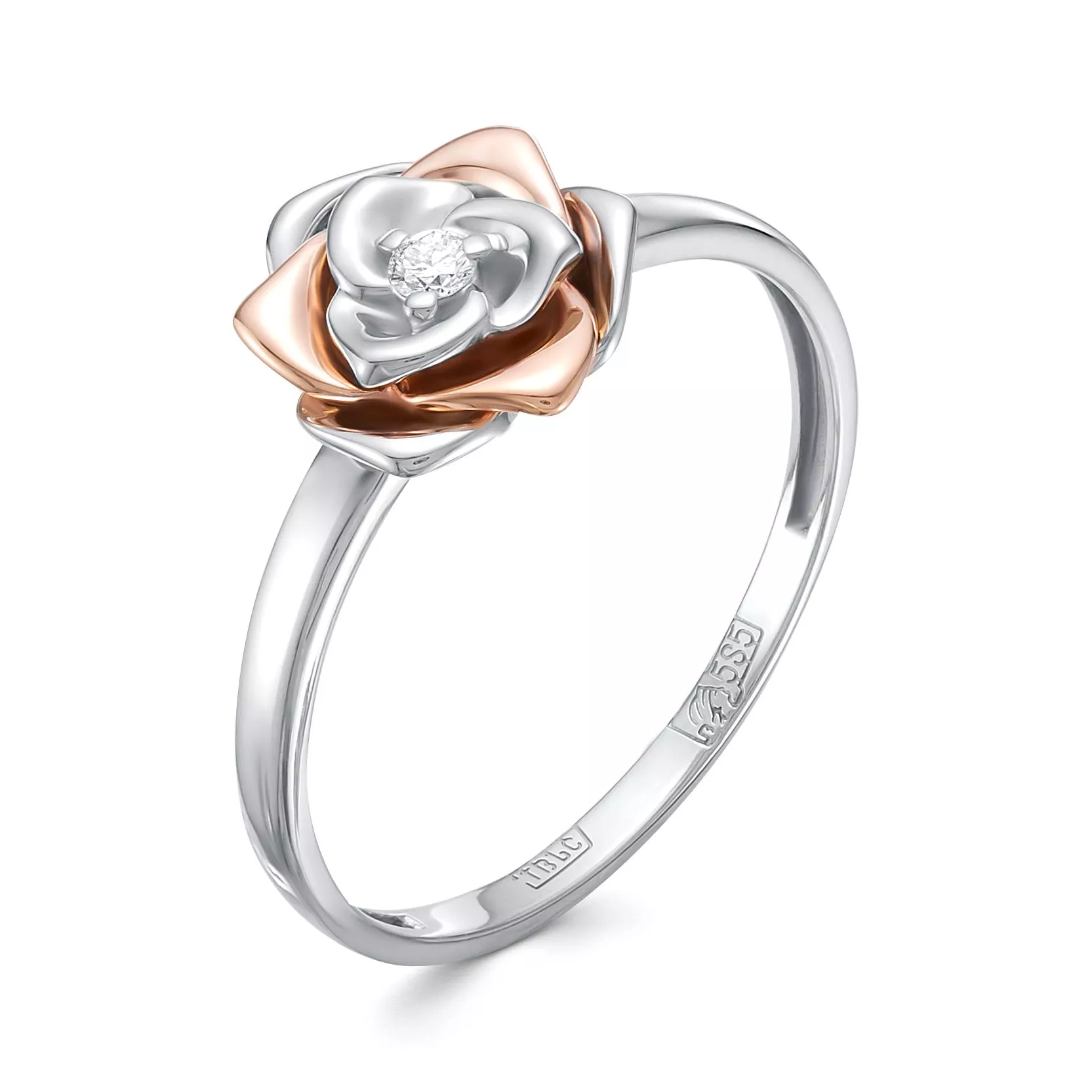 Кольцо из белого золота с бриллиантом V15422510000