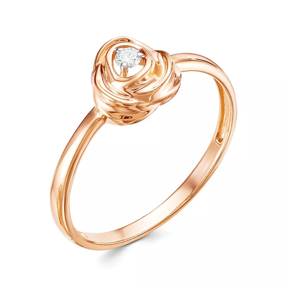 Кольцо из красного золота с бриллиантом V15461510000