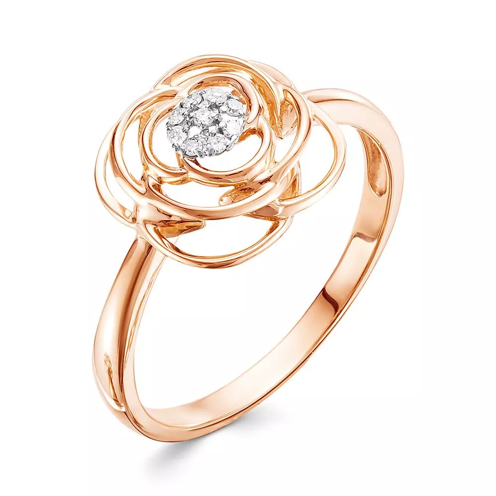 Кольцо из красного золота с бриллиантом V15031510100