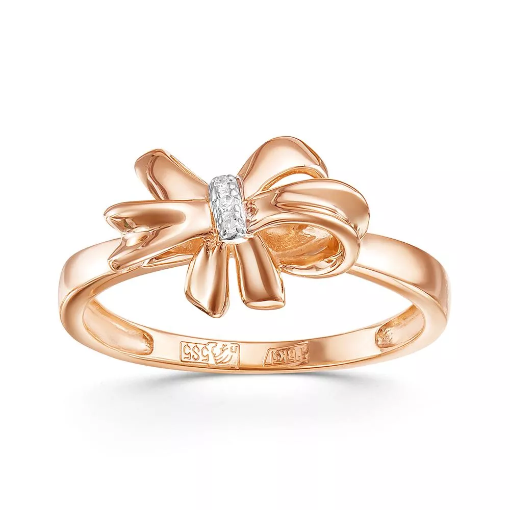 Кольцо из красного золота с бриллиантом V14511510100