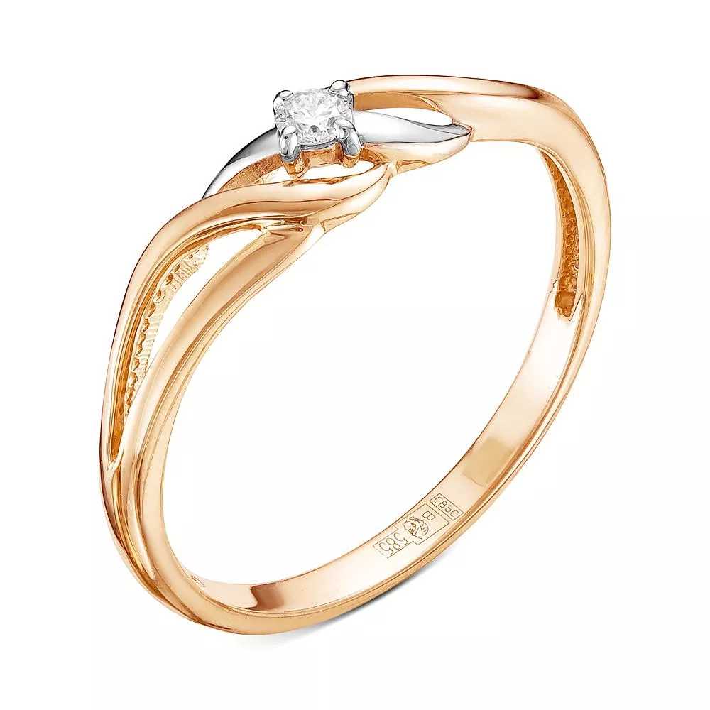 Кольцо из красного золота с бриллиантом V11621510000
