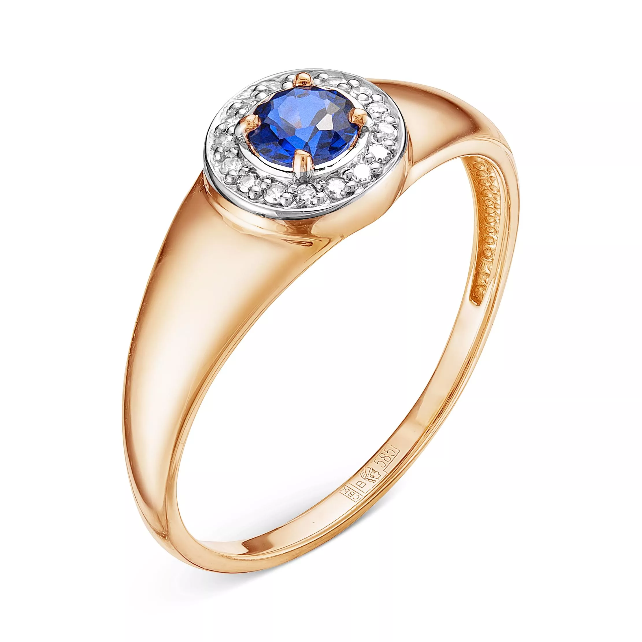 Кольцо из красного золота с сапфиром V11471511600