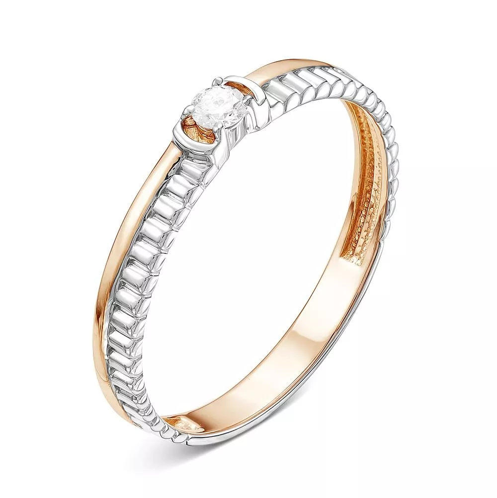 Кольцо из красного золота с бриллиантом V10291510000