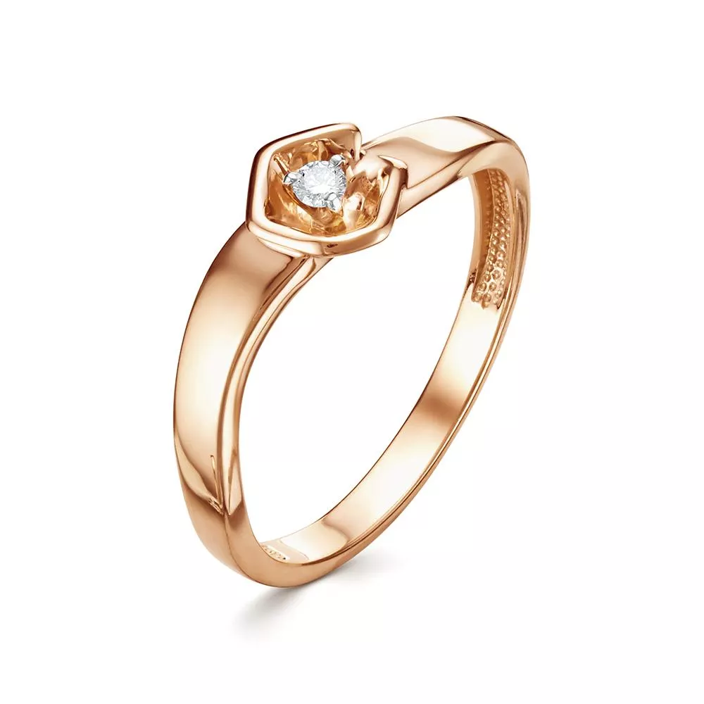 Кольцо из красного золота с бриллиантом V18011510000