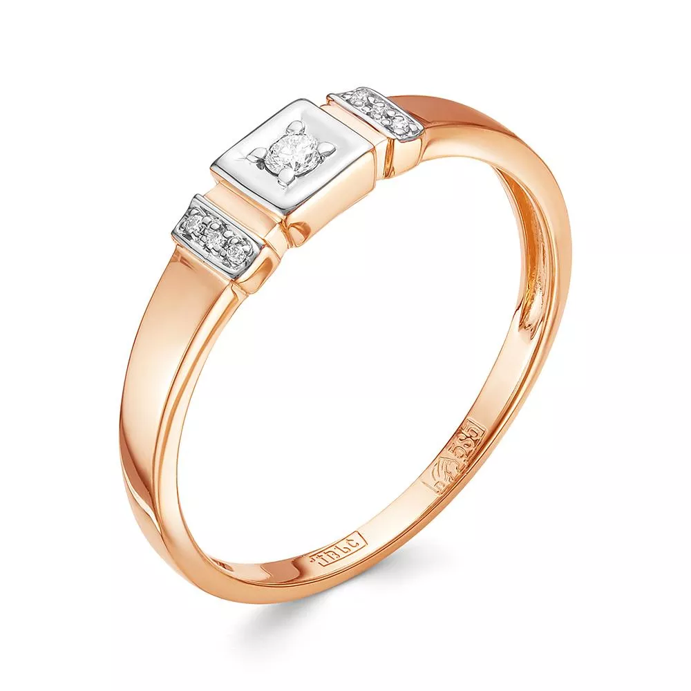 Кольцо из красного золота с бриллиантом V13911510000