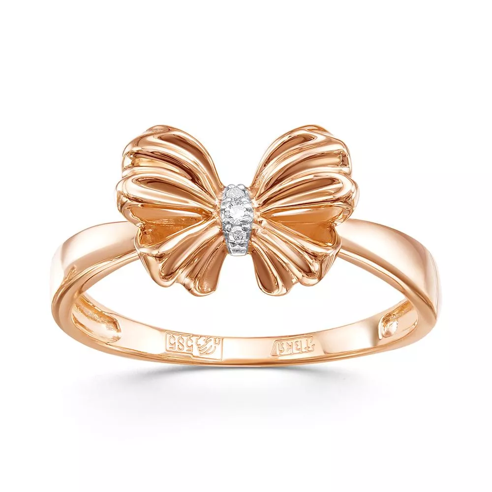 Кольцо из красного золота с бриллиантом V14521510100