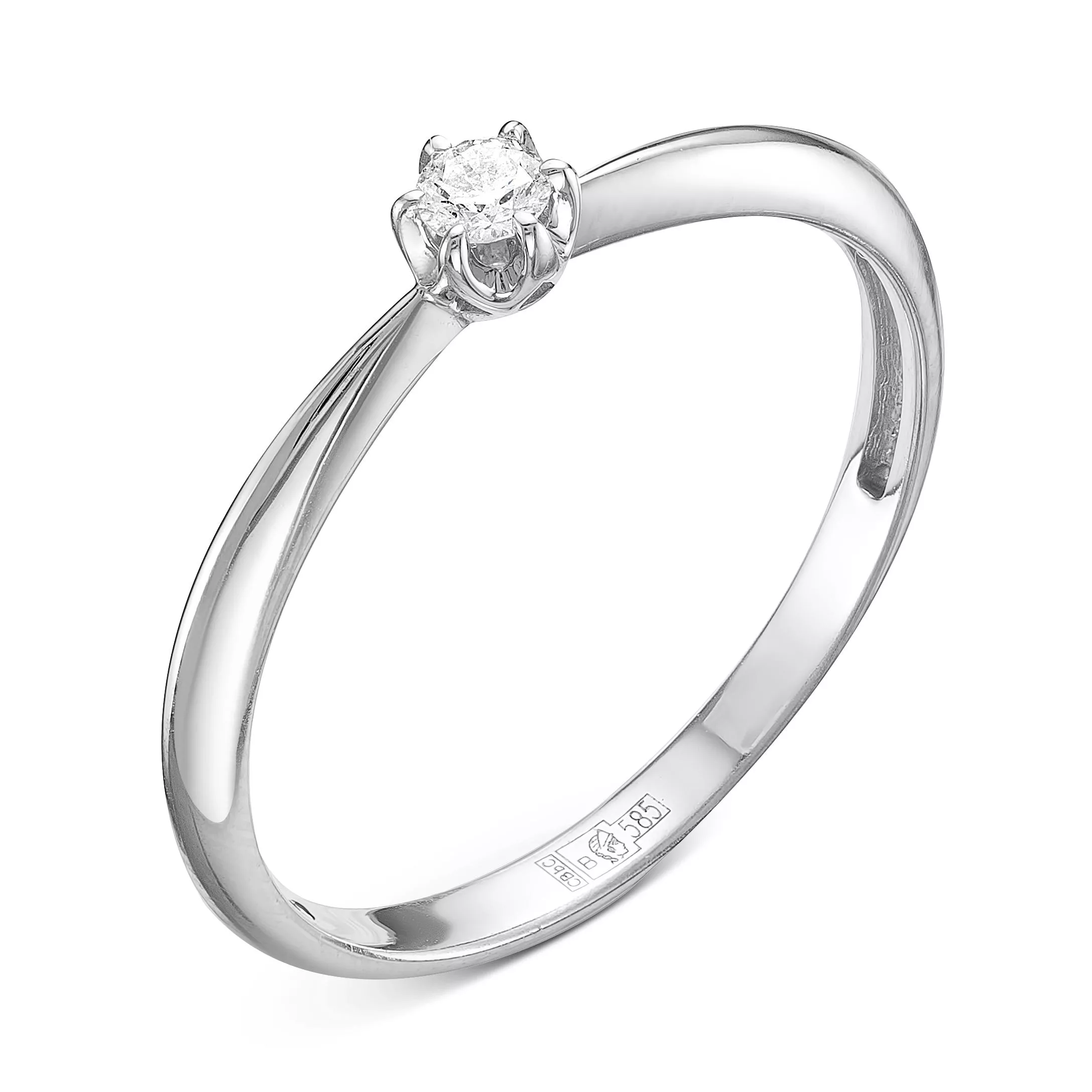 Кольцо из белого золота с бриллиантом V11642510000