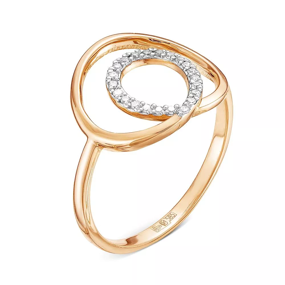 Кольцо из красного золота с бриллиантом V11371510100