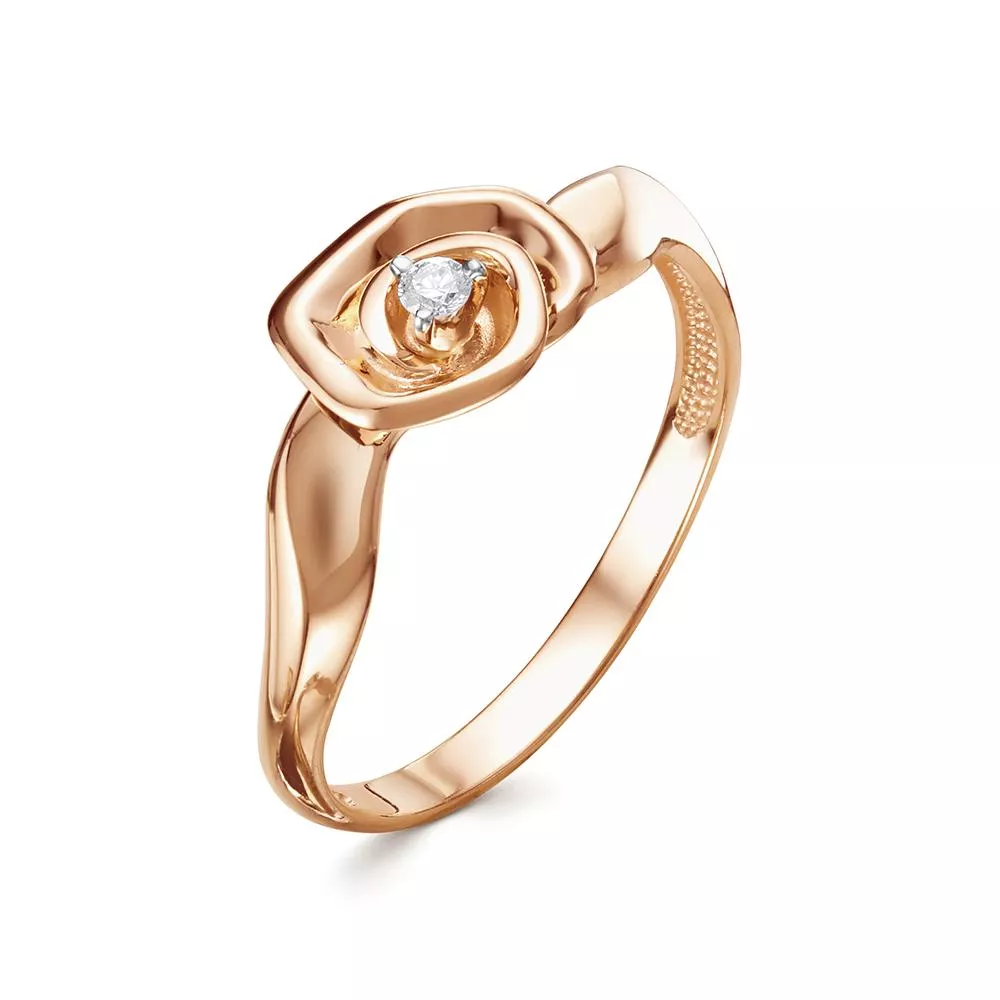 Кольцо из красного золота с бриллиантом V18041510000