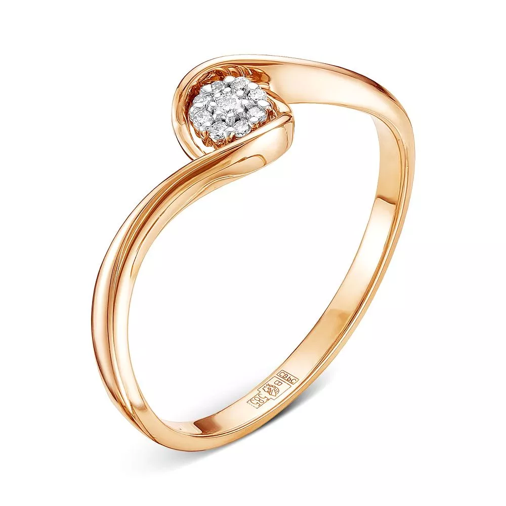 Кольцо из красного золота с бриллиантом V11541510000