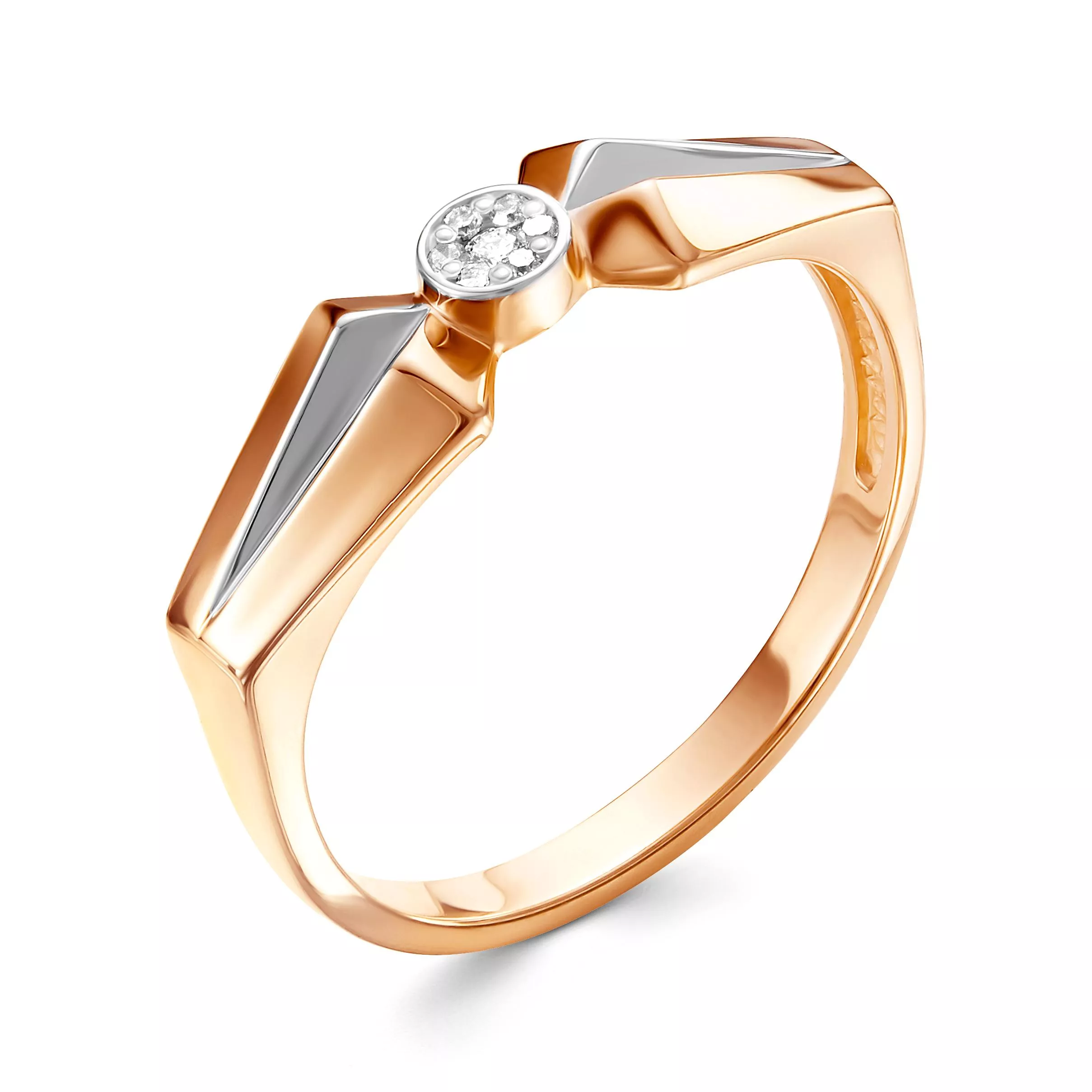 Кольцо из красного золота с бриллиантом V17101514600