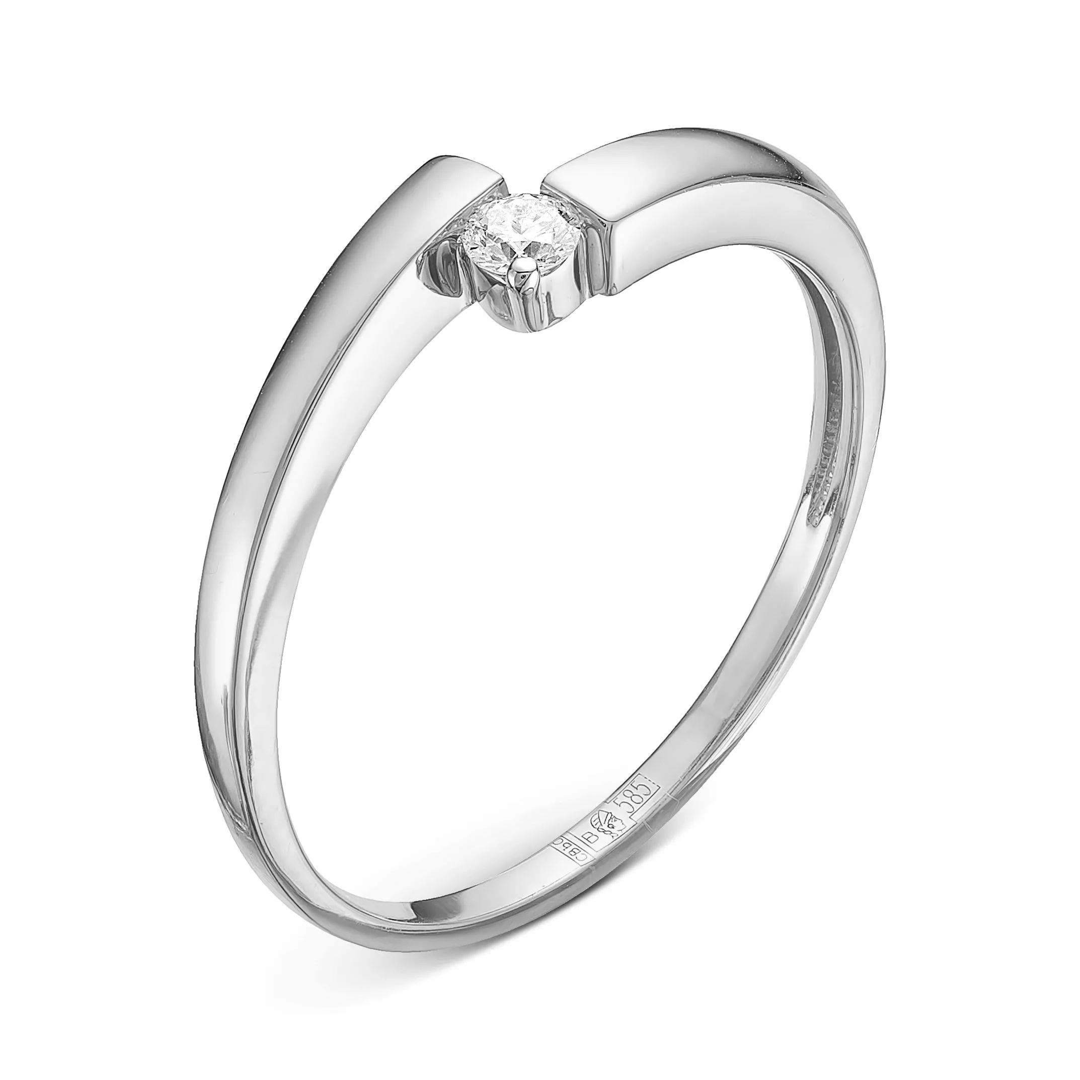 Кольцо из белого золота с бриллиантом V11912510000