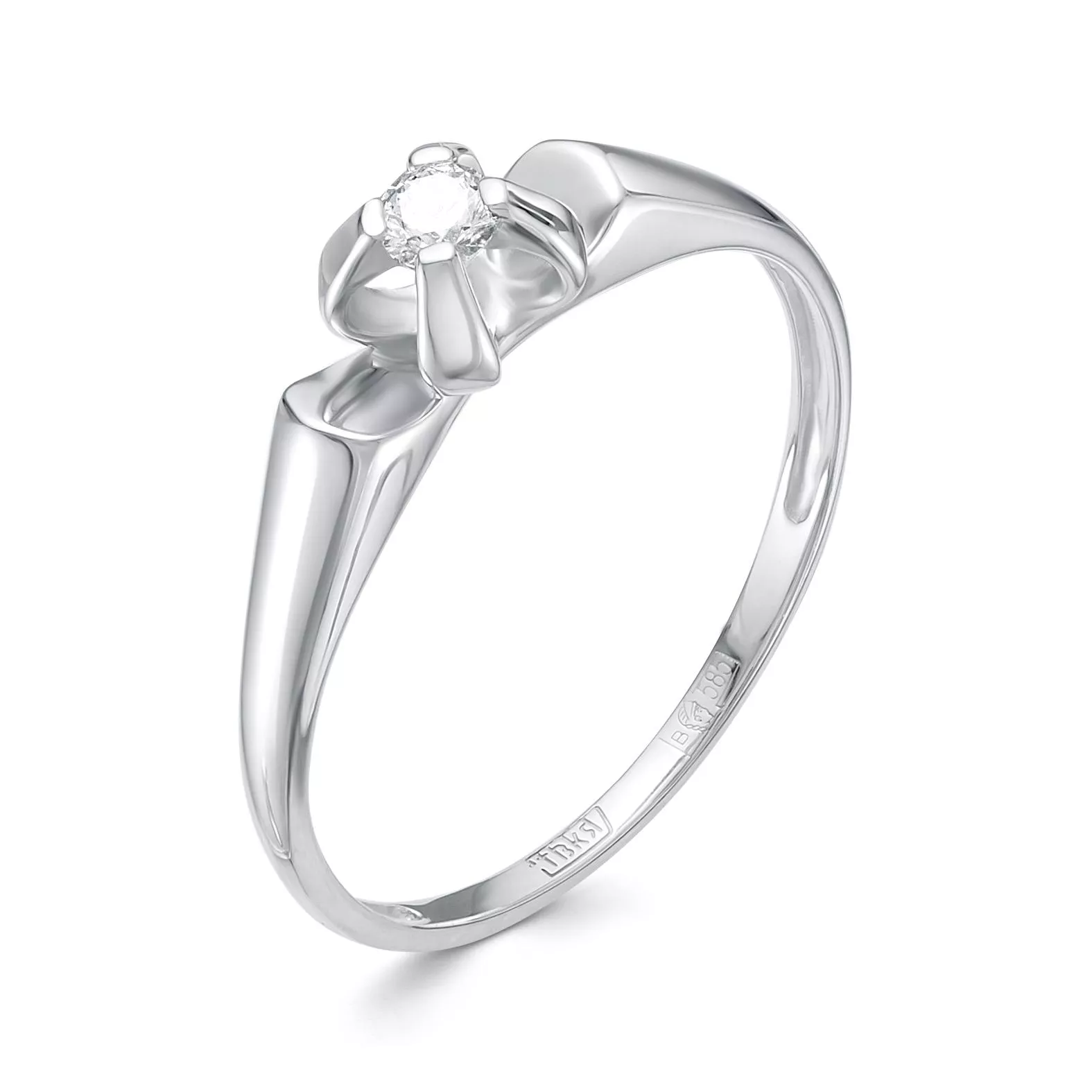 Кольцо из белого золота с бриллиантом V16042510000