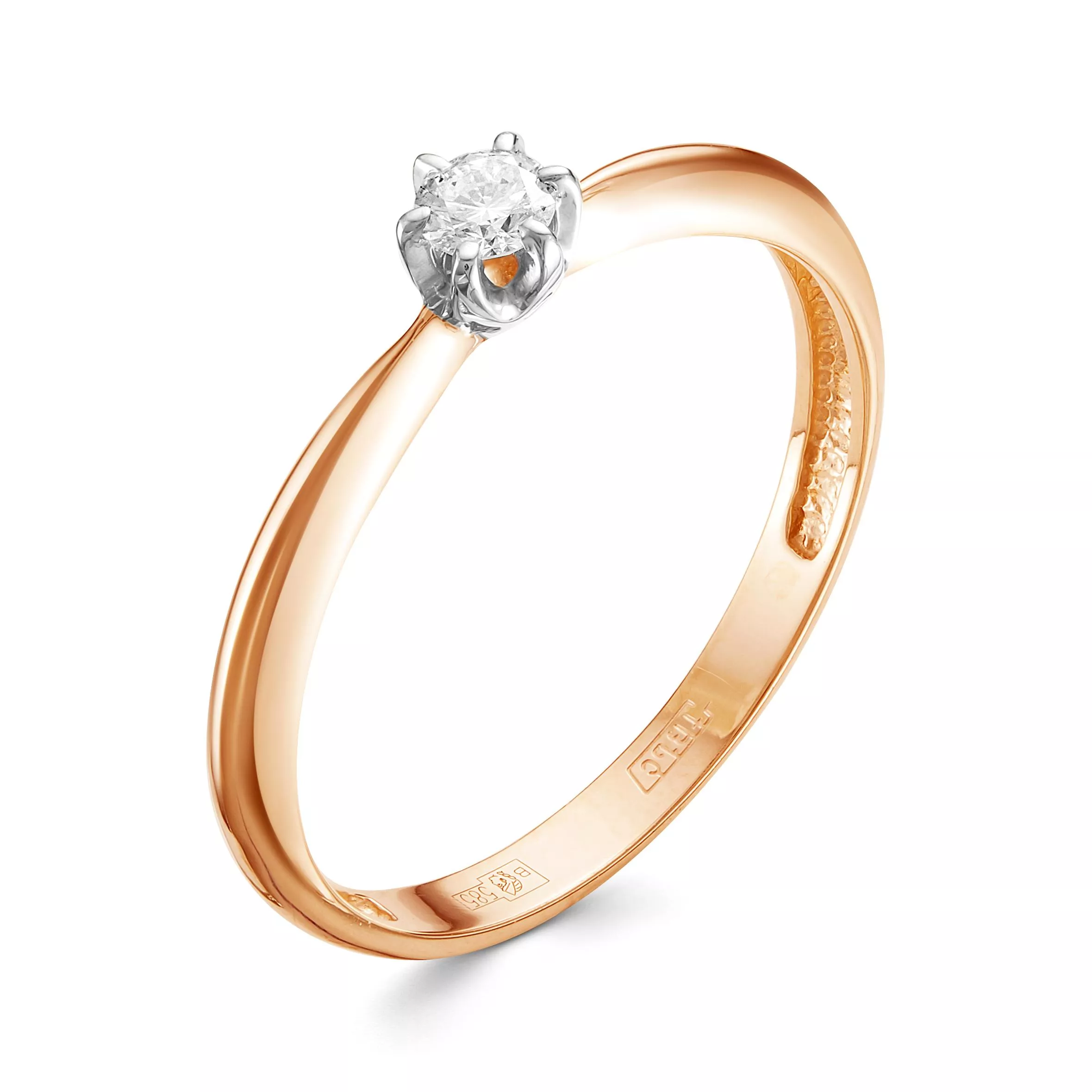 Кольцо из красного золота с бриллиантом V11641510000