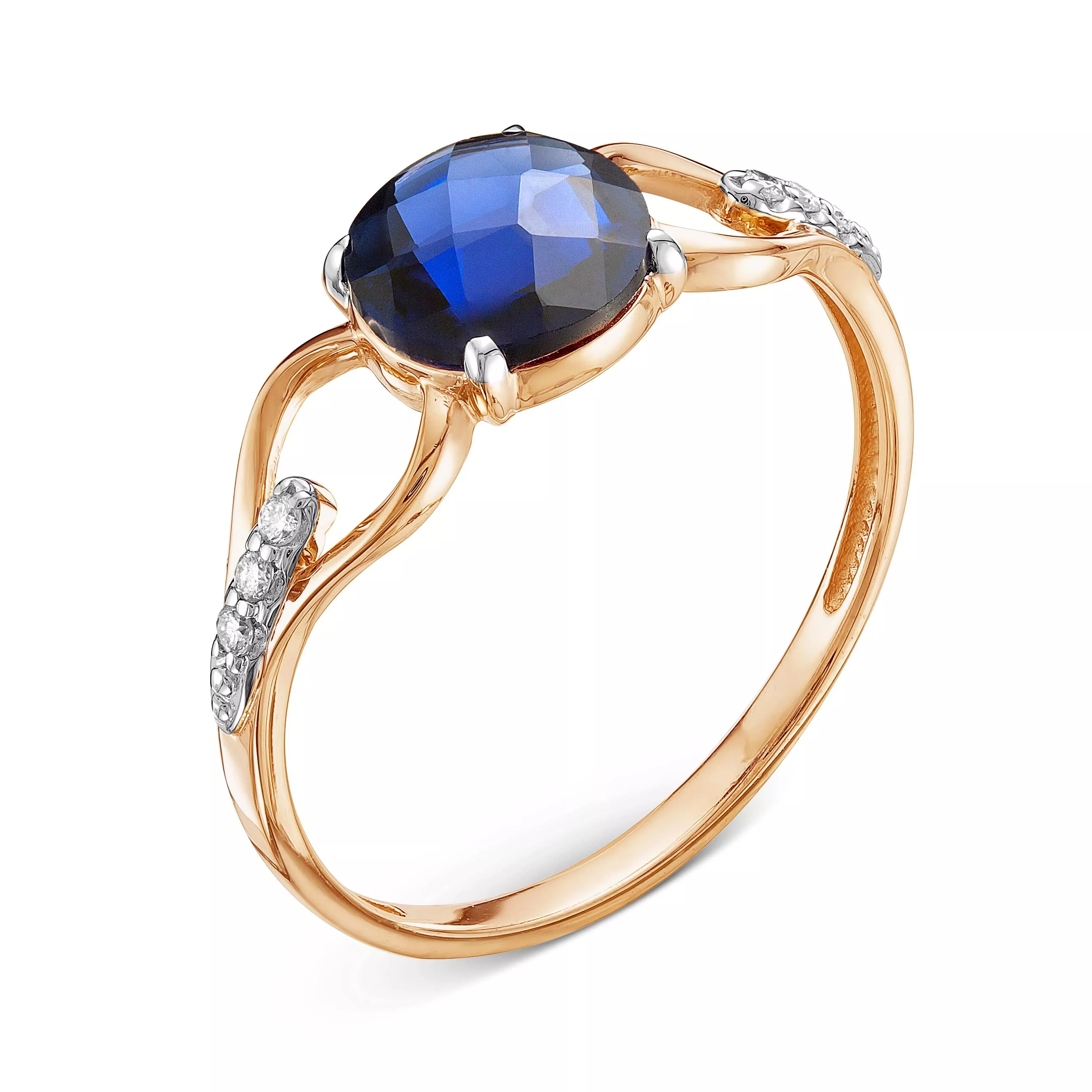 Кольцо из красного золота с сапфиром V10761510600