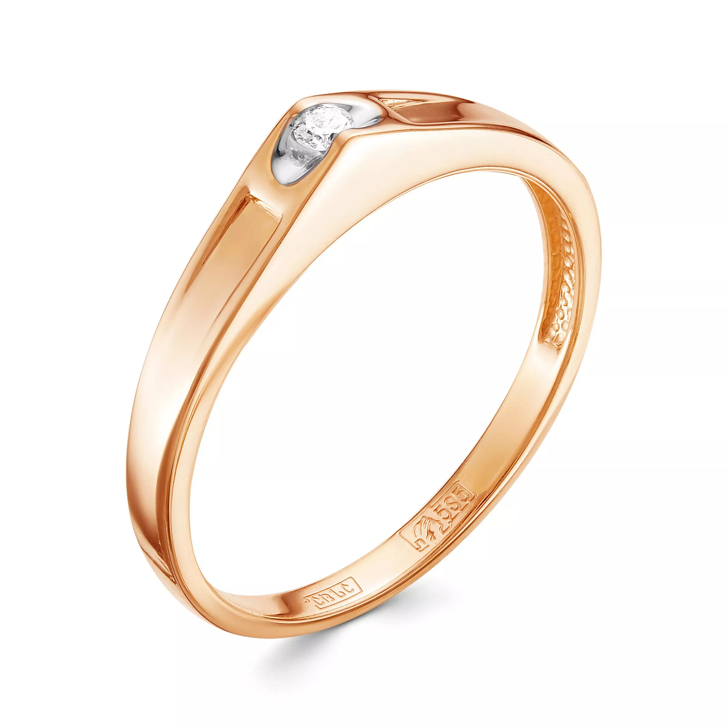 Кольцо из красного золота с бриллиантом V10551510000