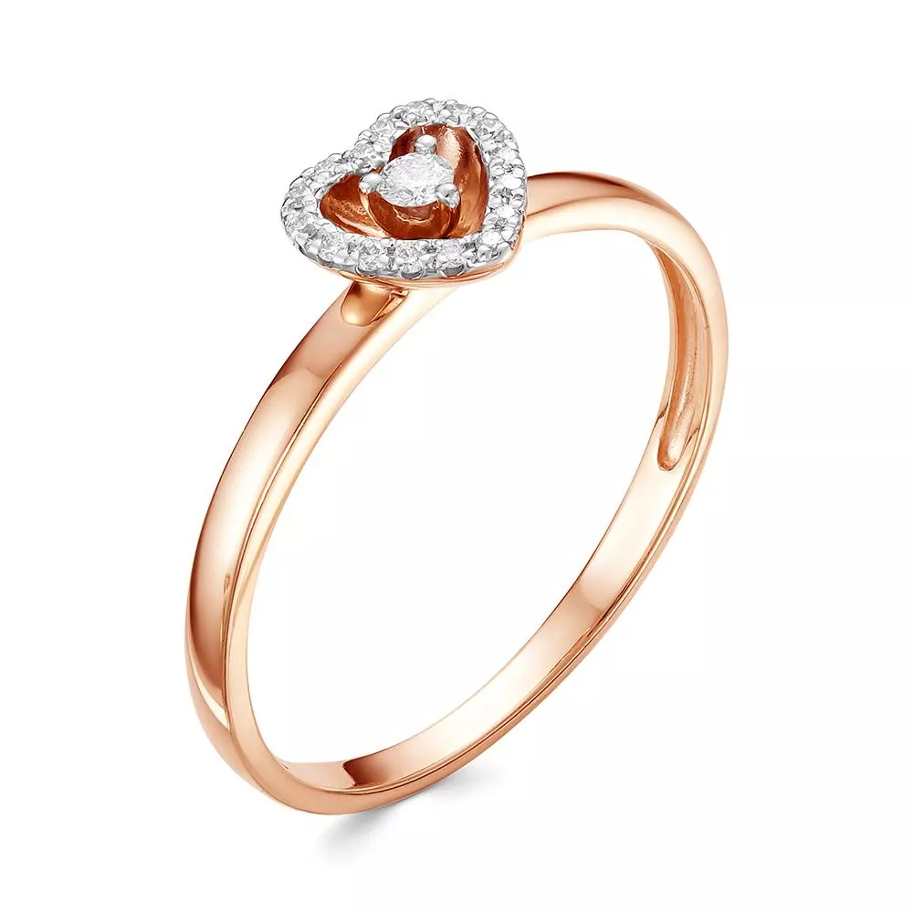 Кольцо из красного золота с бриллиантом V15521510000