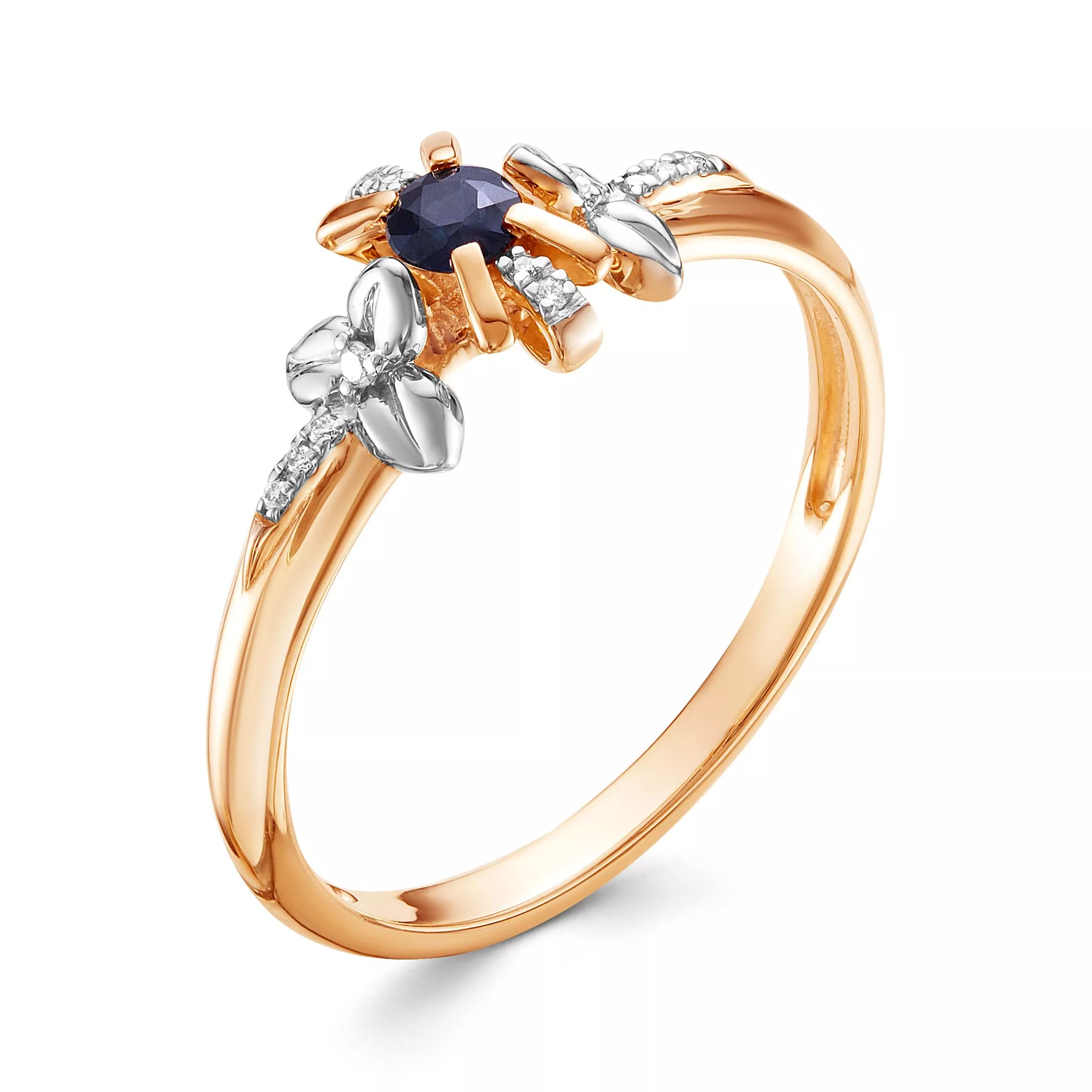 Кольцо из красного золота с сапфиром V14211510300