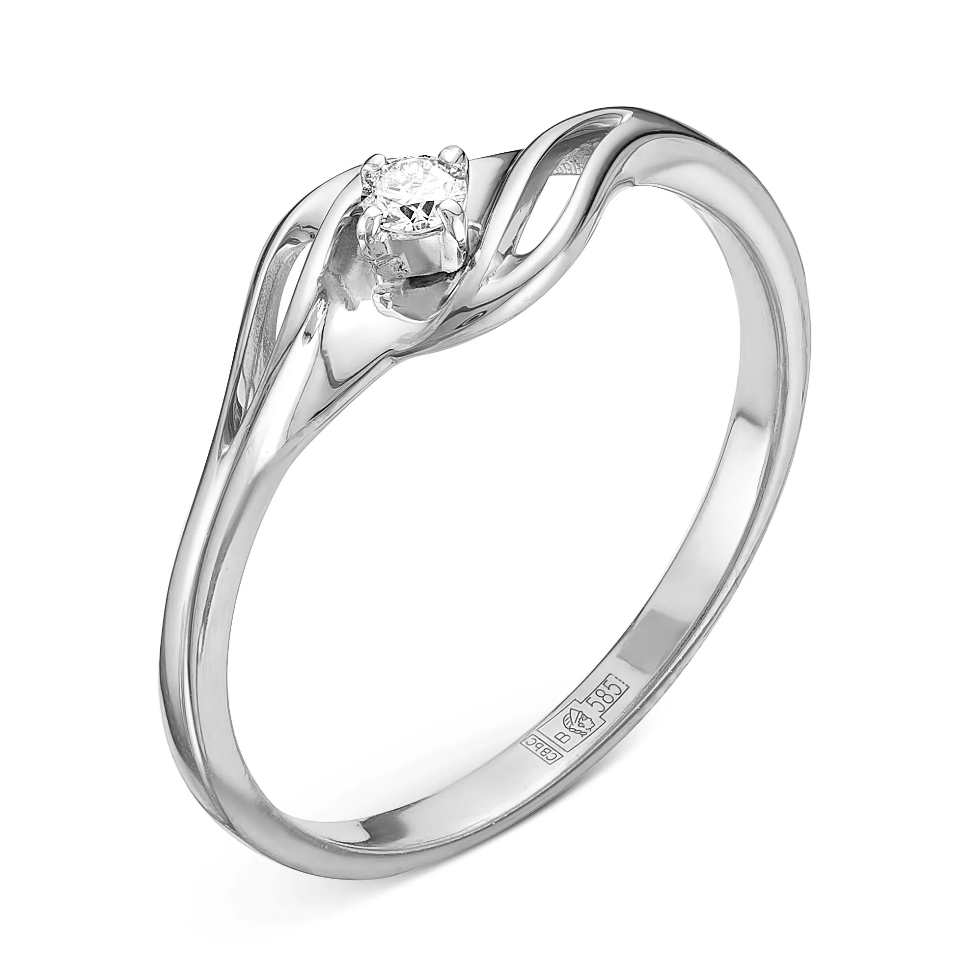 Кольцо из белого золота с бриллиантом V11882510000